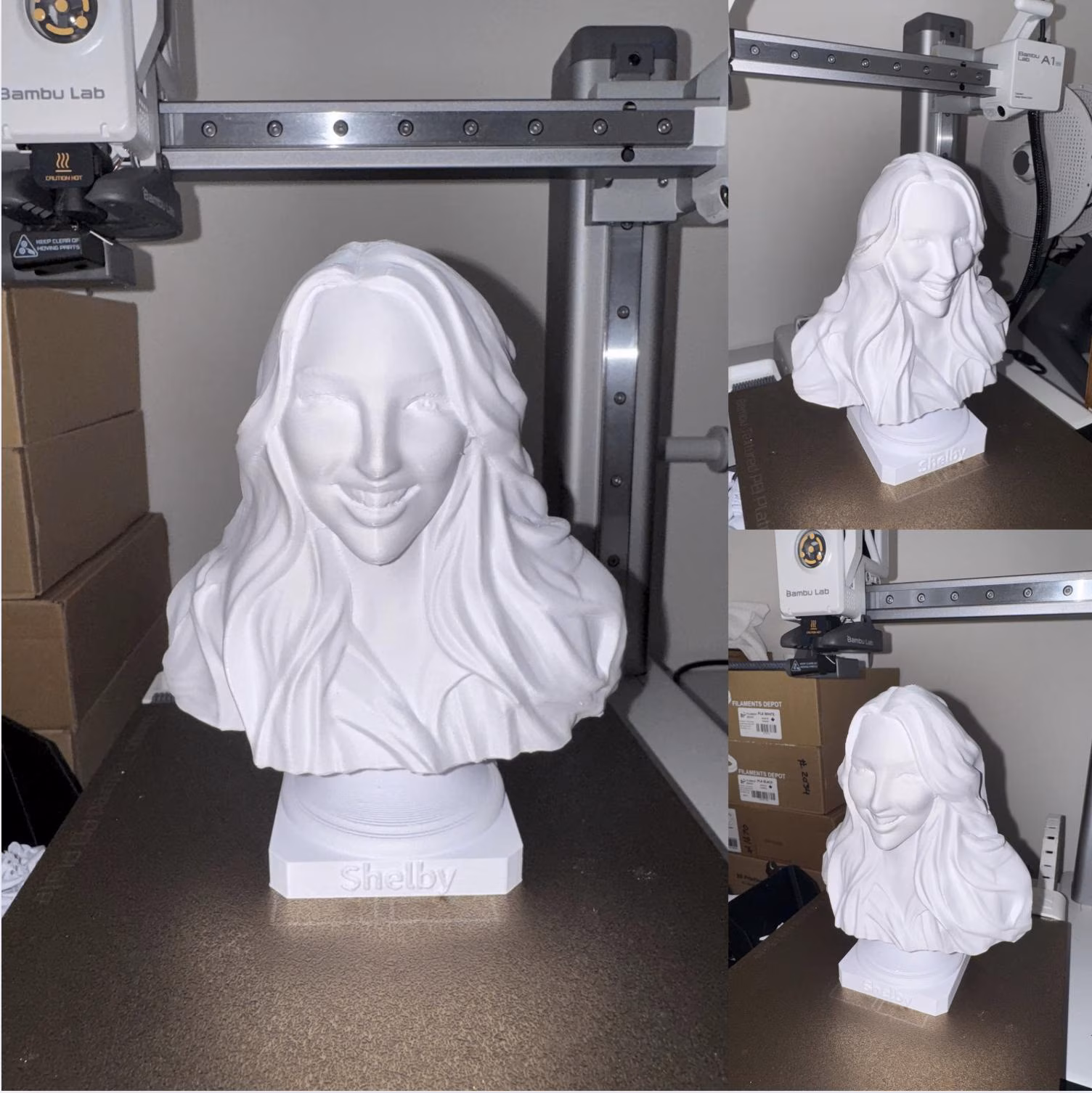 Custom 3D Bust Statue from Photo - Personalized Memorial Gift (4, 6, or 8 inch bust available) image 8