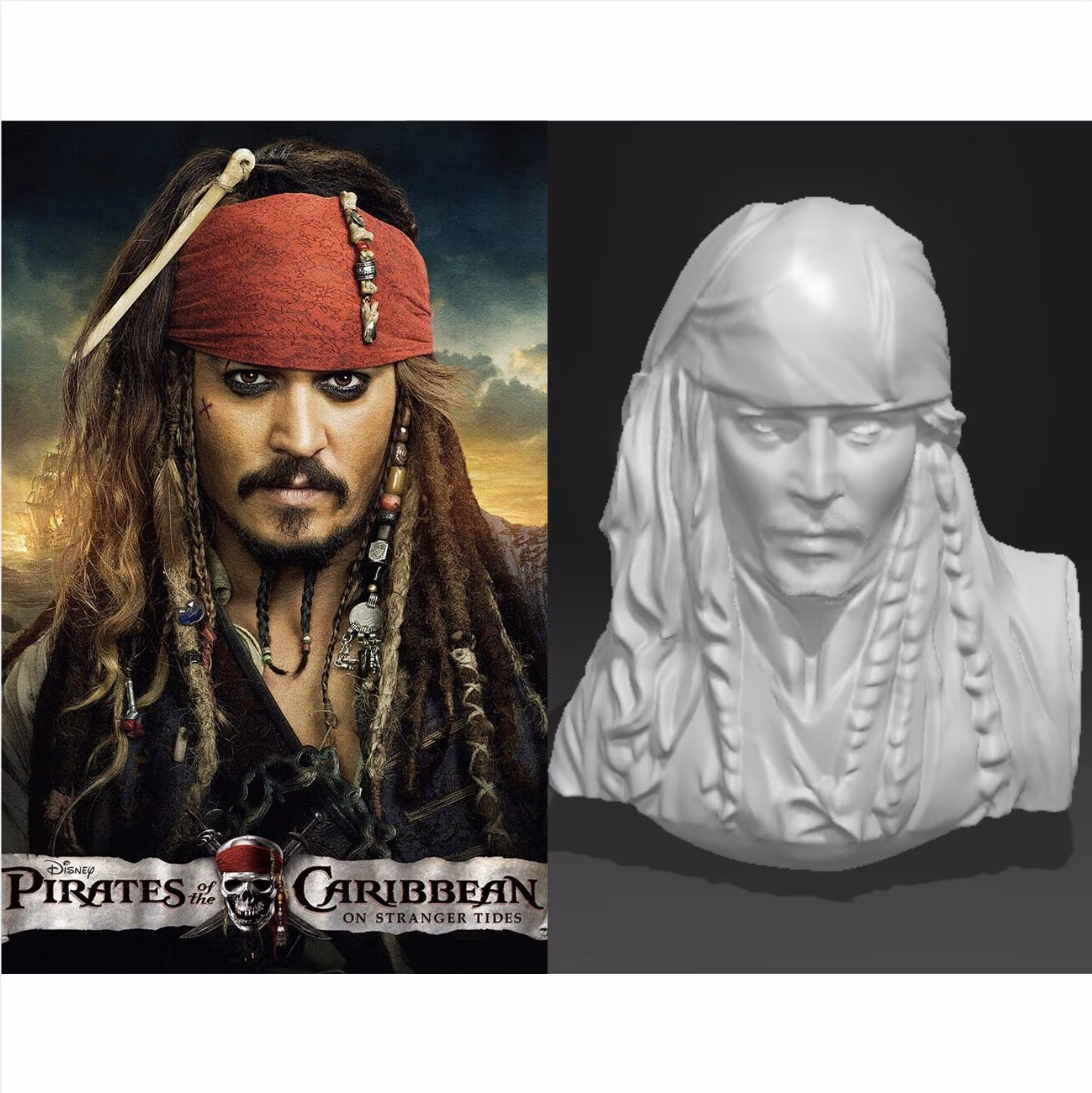 Customized 3D Printed Bust Statue 6 in Customizable 3D Sculpture Custom 3D Portrait Personalized Gift Family Friend Boss Memorial Keepsake image 2