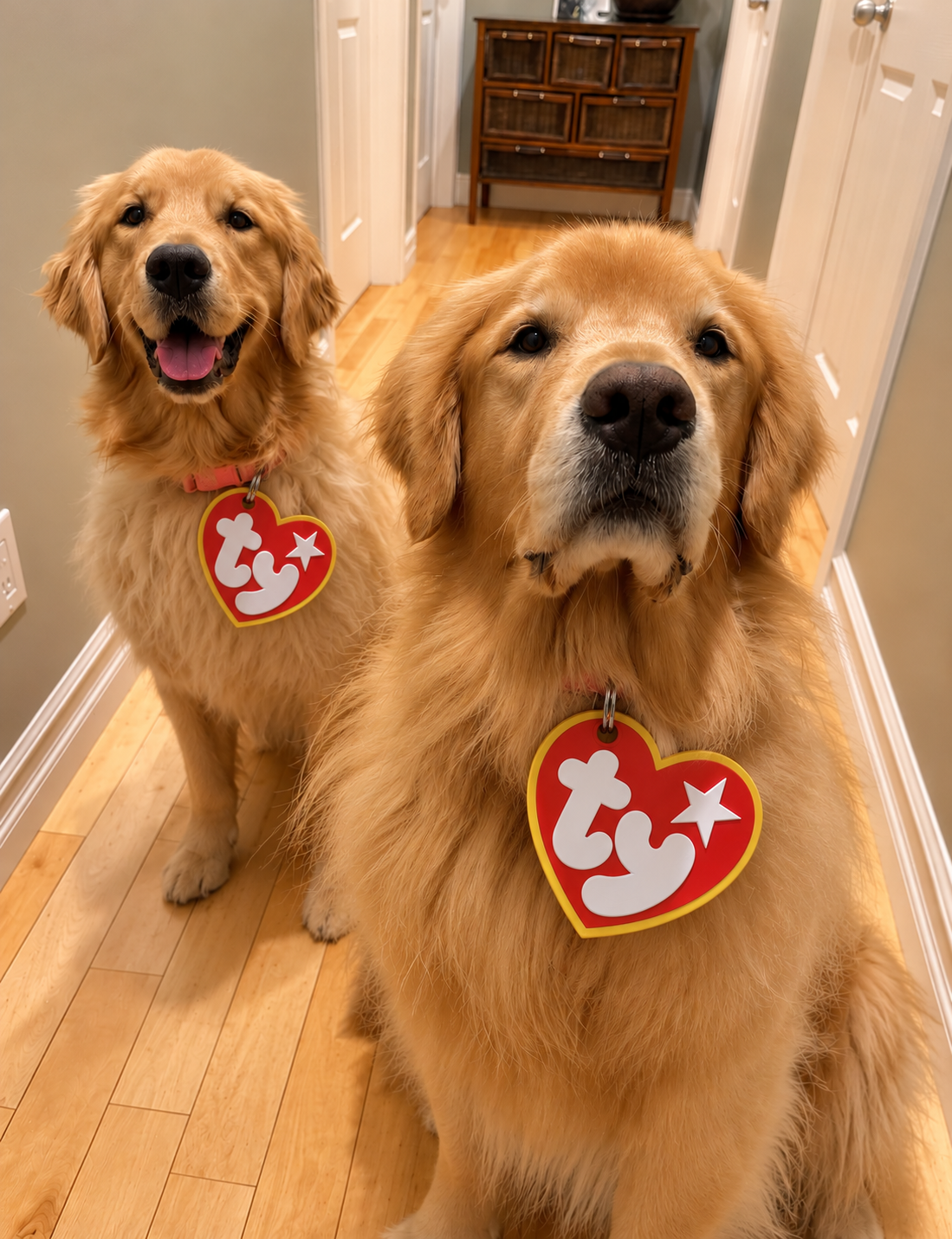 Halloween TY-Inspired Heart-Shaped Pet ID Tag – Cute Dog Costume Accessory