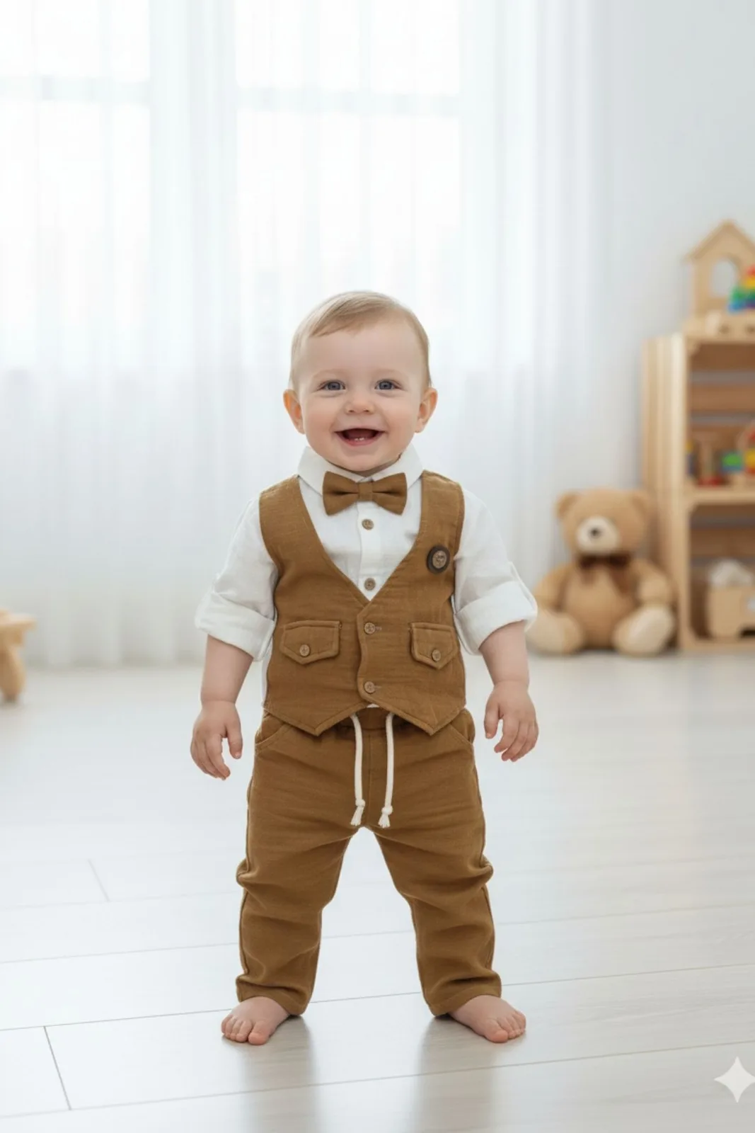 Düğmeli Bebek Takımı 5