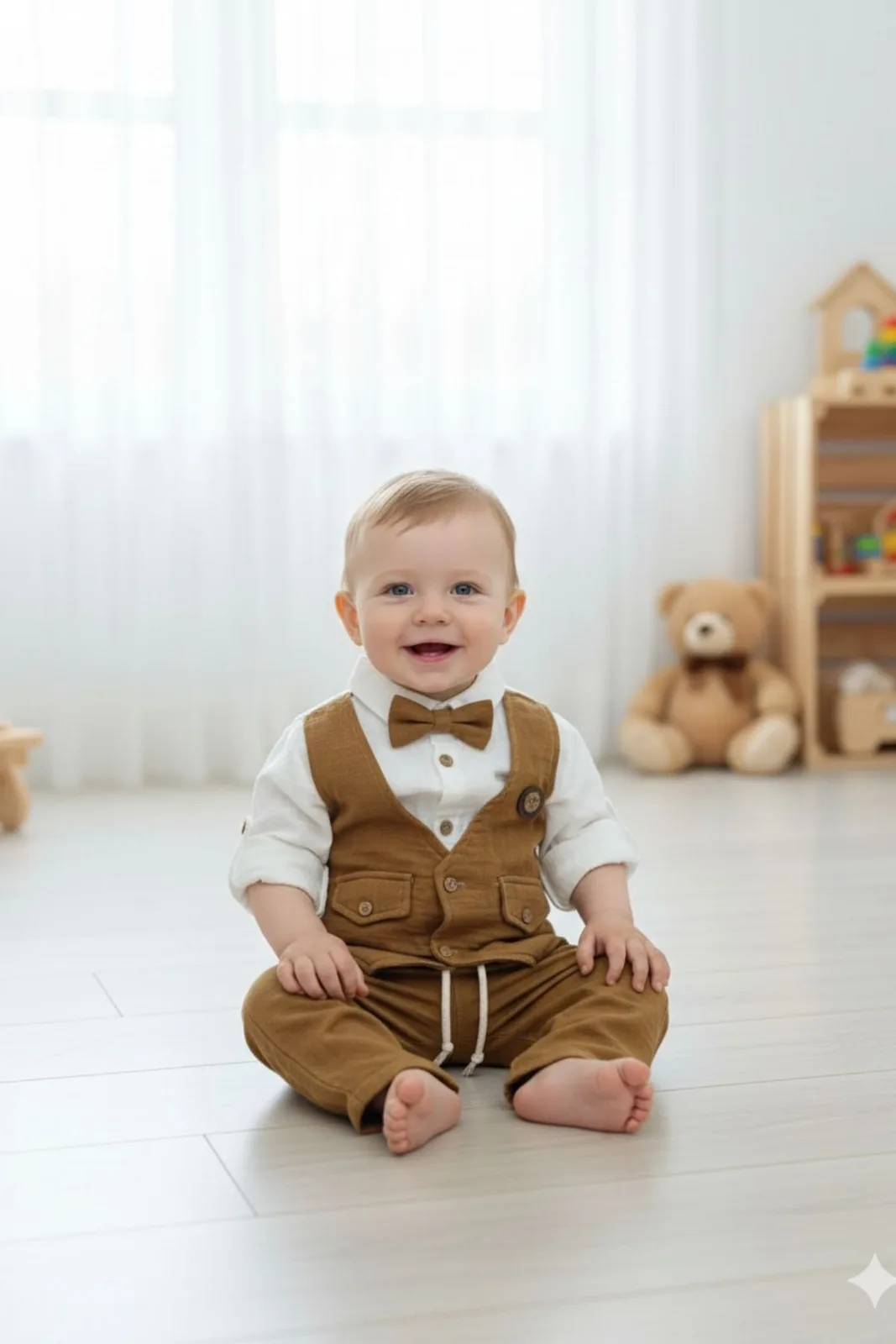 Düğmeli Bebek Takımı 8