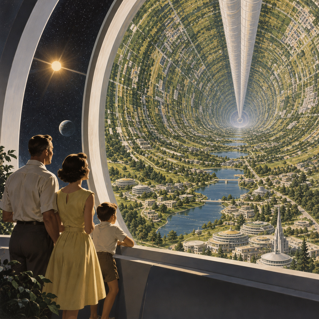 Sunburst retrofuturism