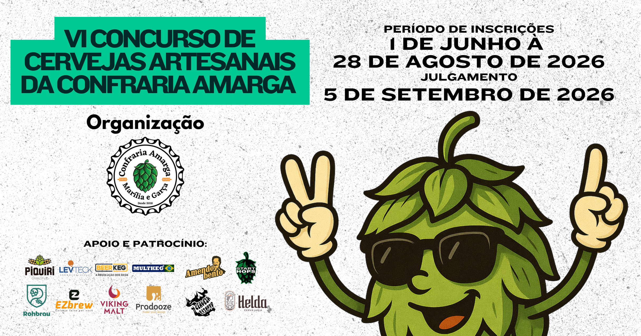 Arte oficial do VI Concurso de Cervejas Artesanais da Confraria Amarga
