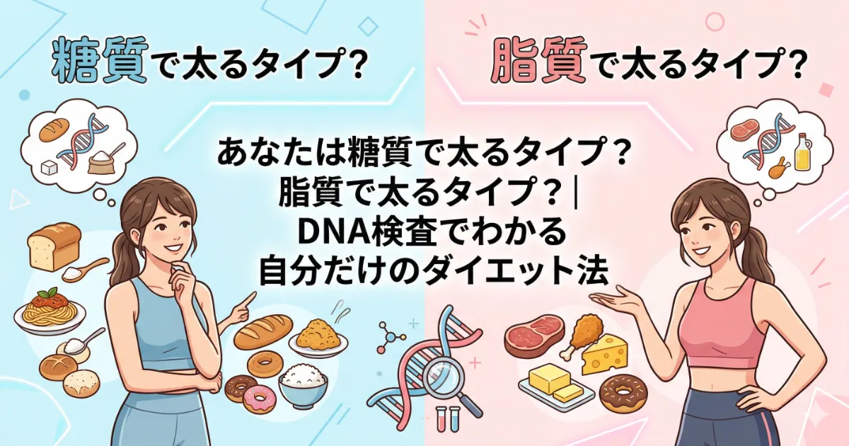 あなたは糖質で太るタイプ？脂質で太るタイプ？｜DNA検査でわかる自分だけのダイエット法