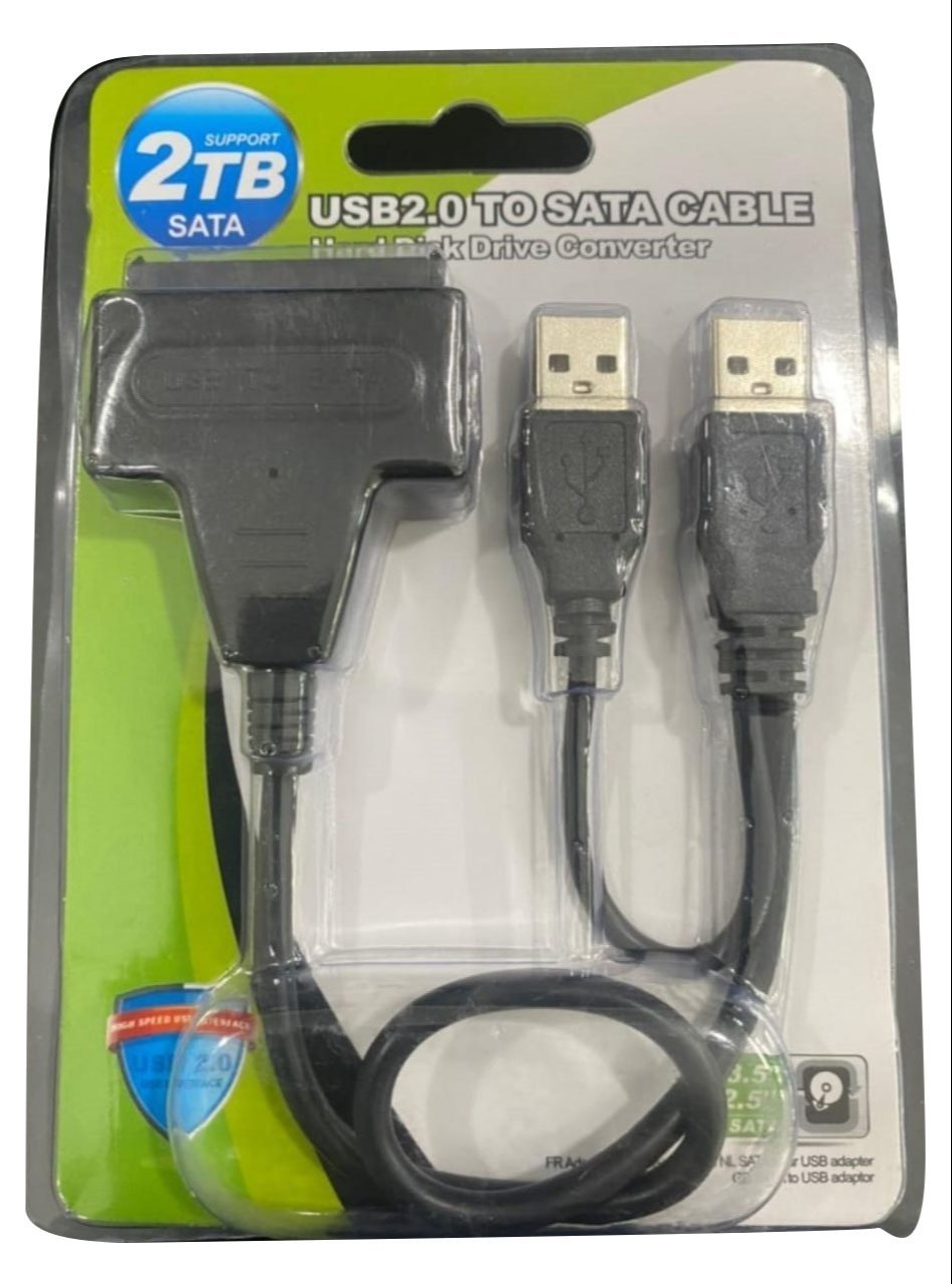  2TB Support SATA USB 2.0 to SATA Cable HDD & SSD Converter 