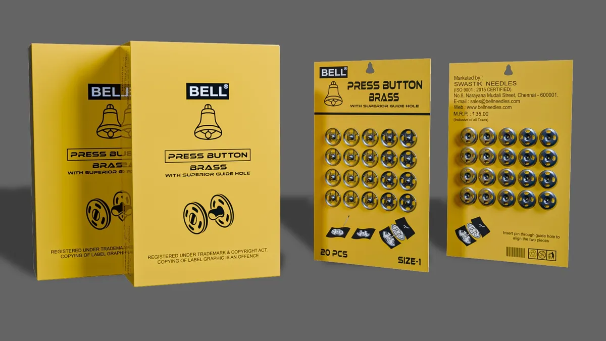 Bell Brass Press Buttons