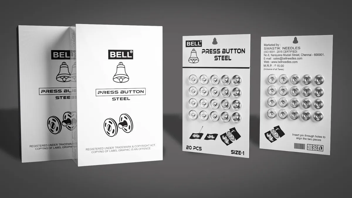 Bell Steel Press Buttons