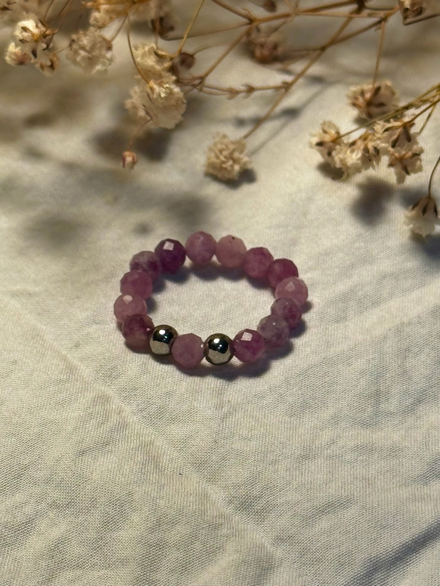 imagen de ANILLO MINERAL LEPIDOLITA