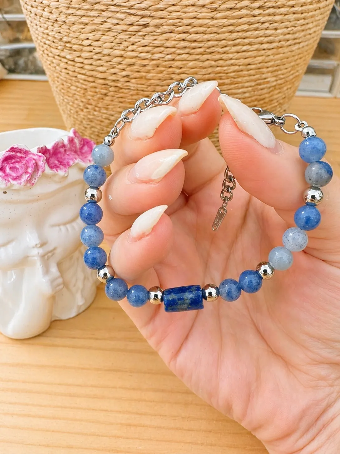 PULSERA CUARZO AZUL Y LAPISLAZULI - imagen 1