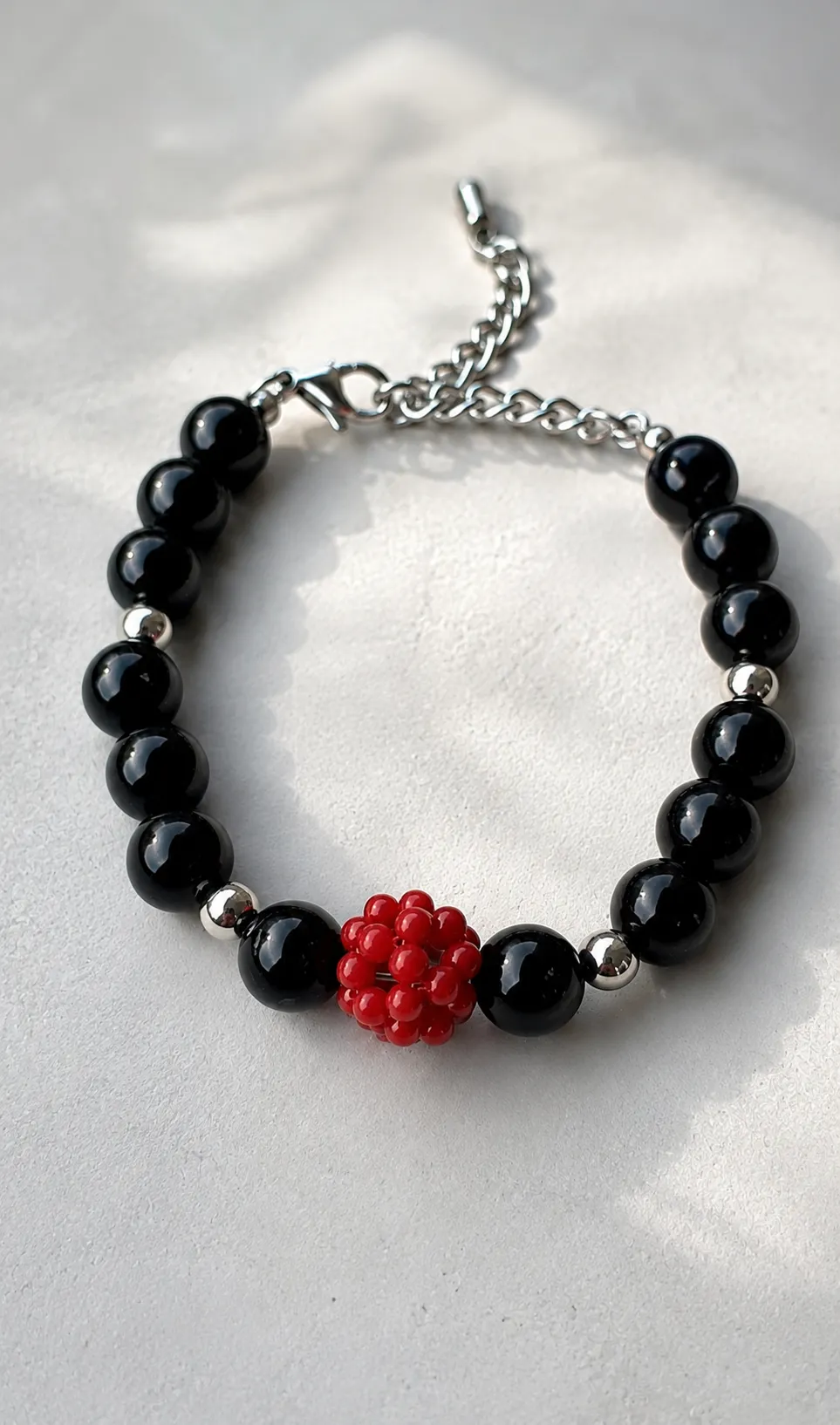 Pulsera coral y turmalina - imagen 1