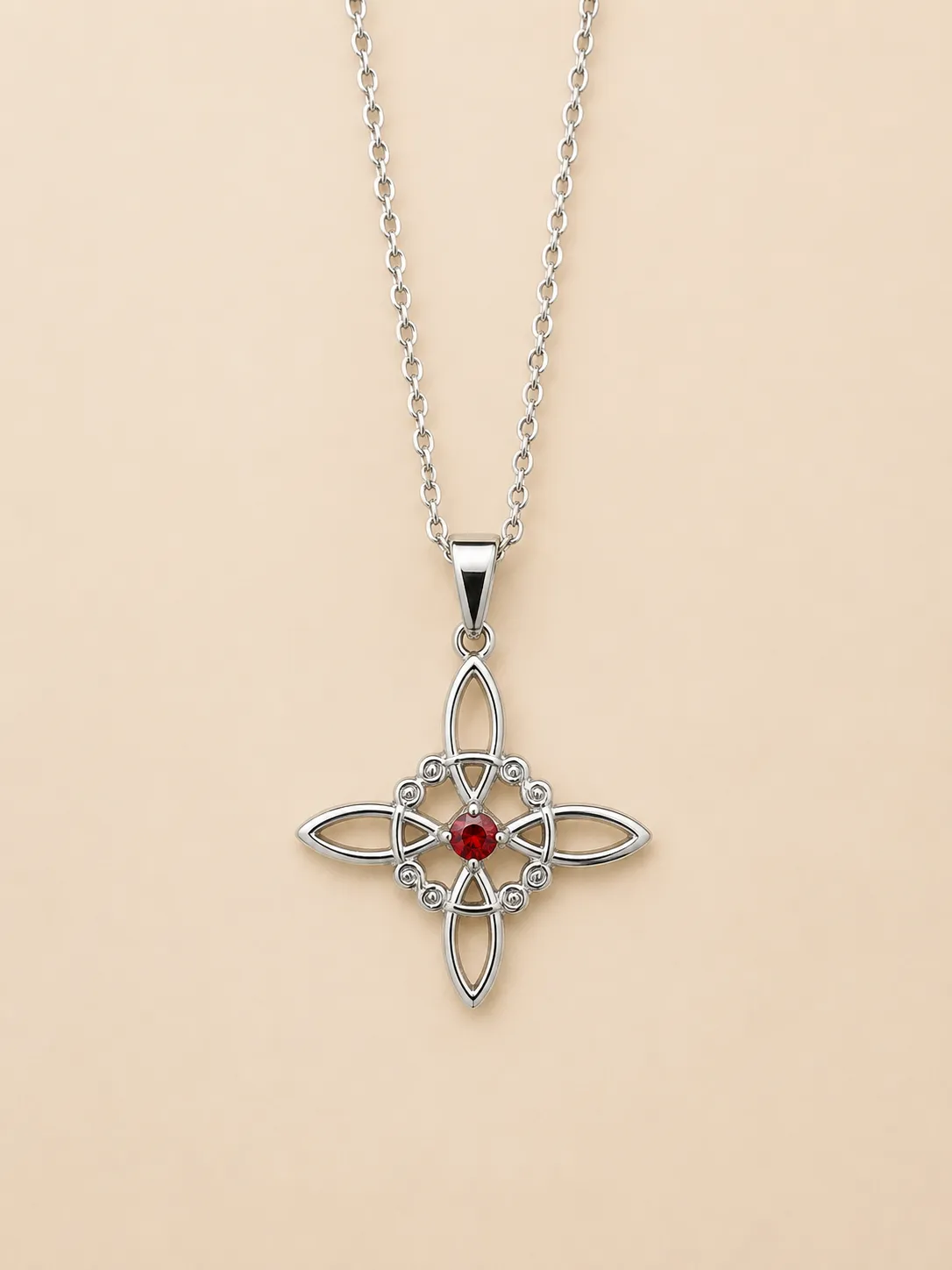 Producto Bella Bruja: Colgante Nudo de Bruja piedra roja