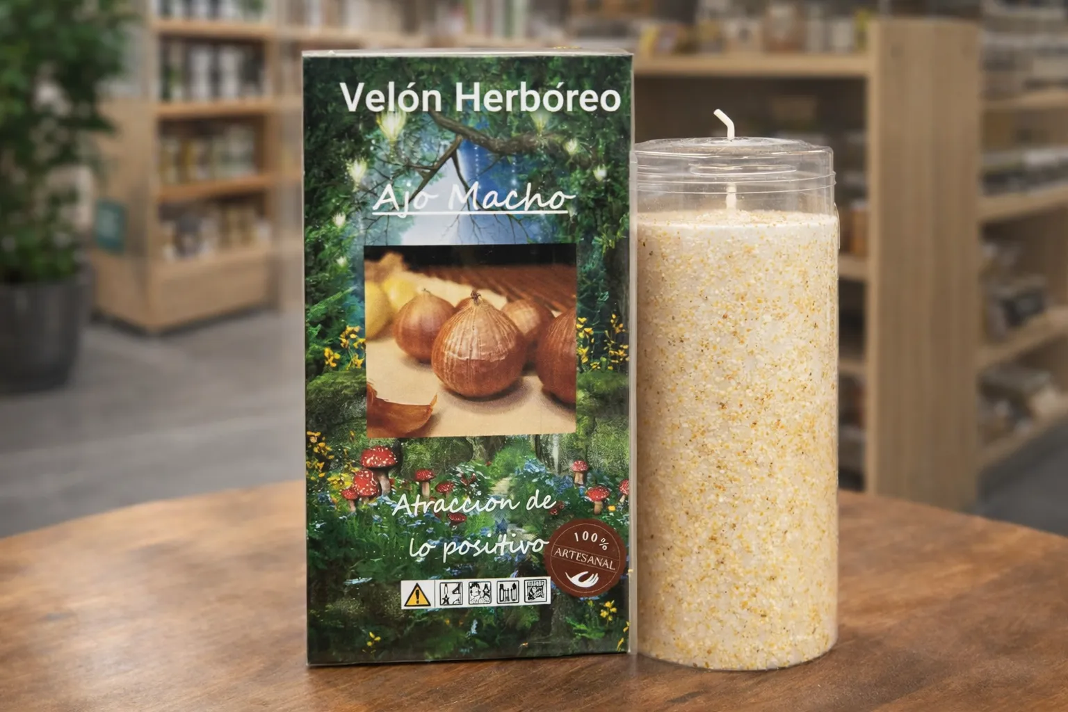 Producto Bella Bruja: Velón Herboreo Ajo Macho