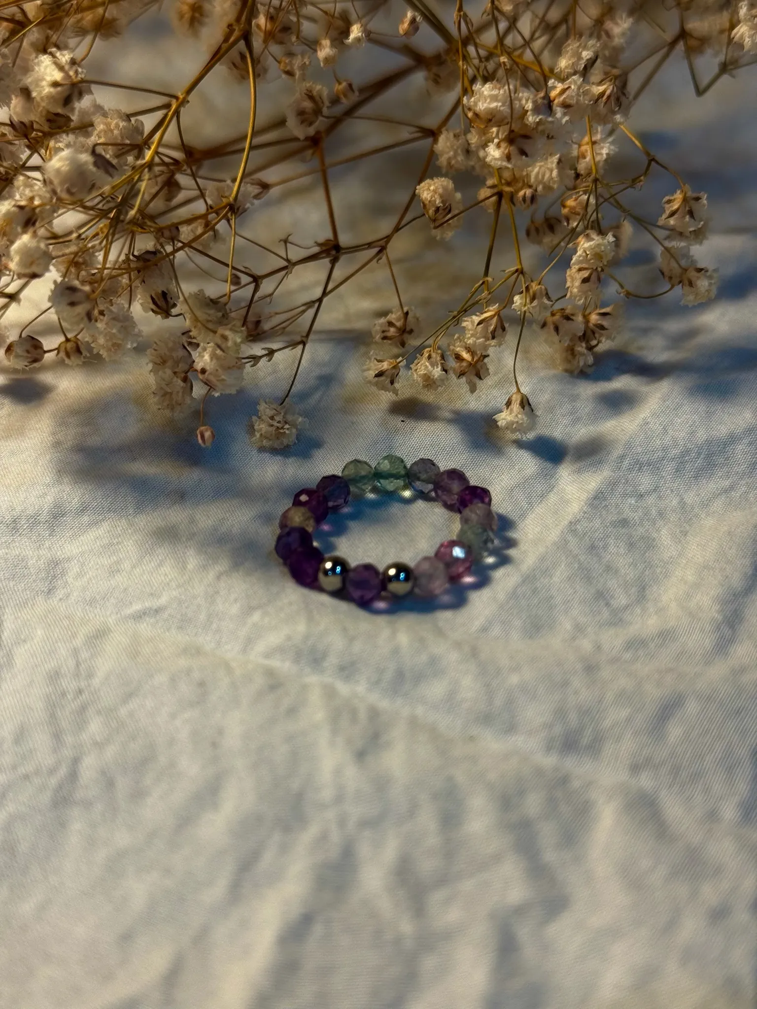 Producto Bella Bruja: Anillo Mineral Fluorita
