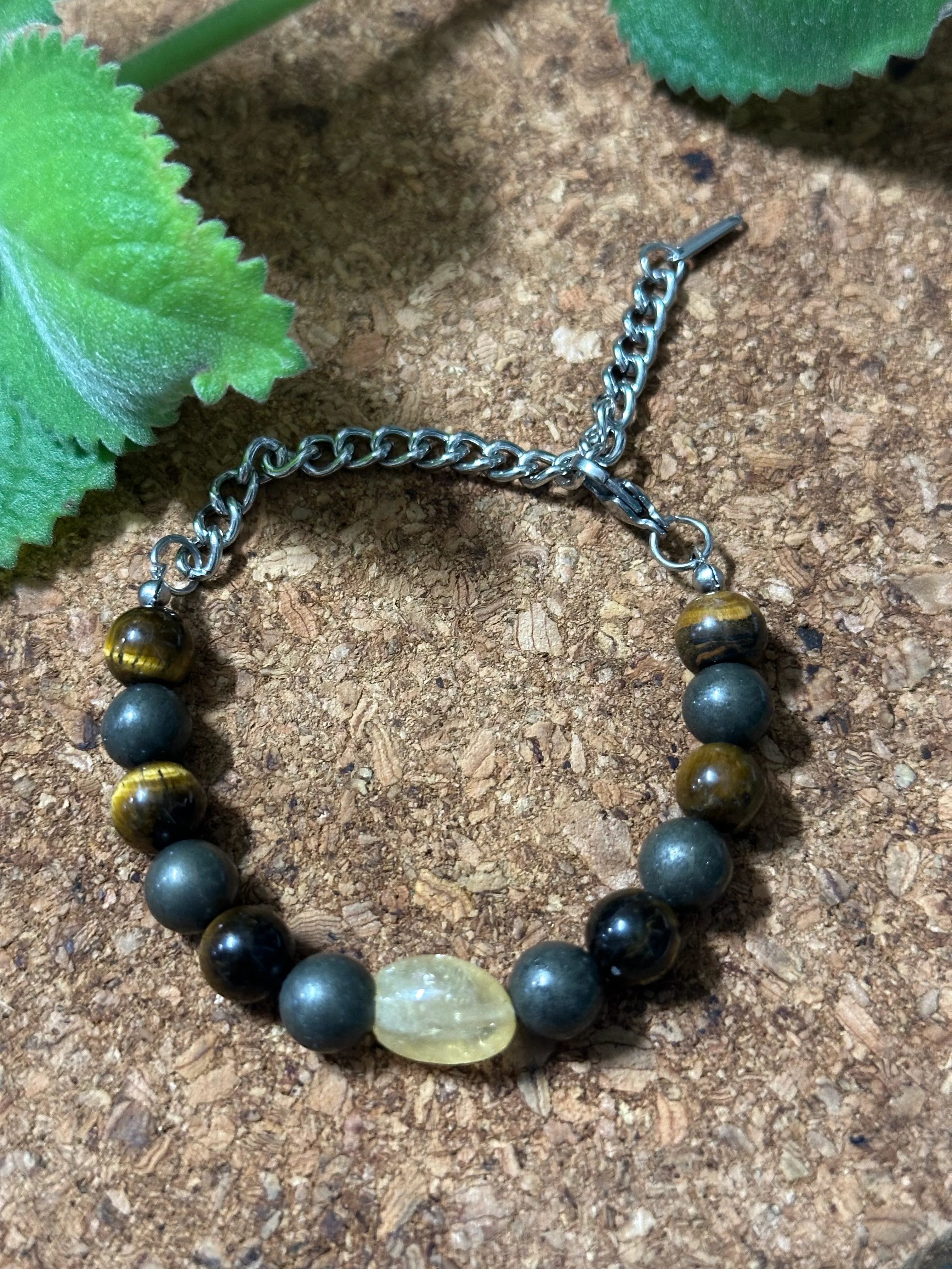 Producto Bella Bruja: Pulsera Citrino, Ojo de Tigre y Pirita