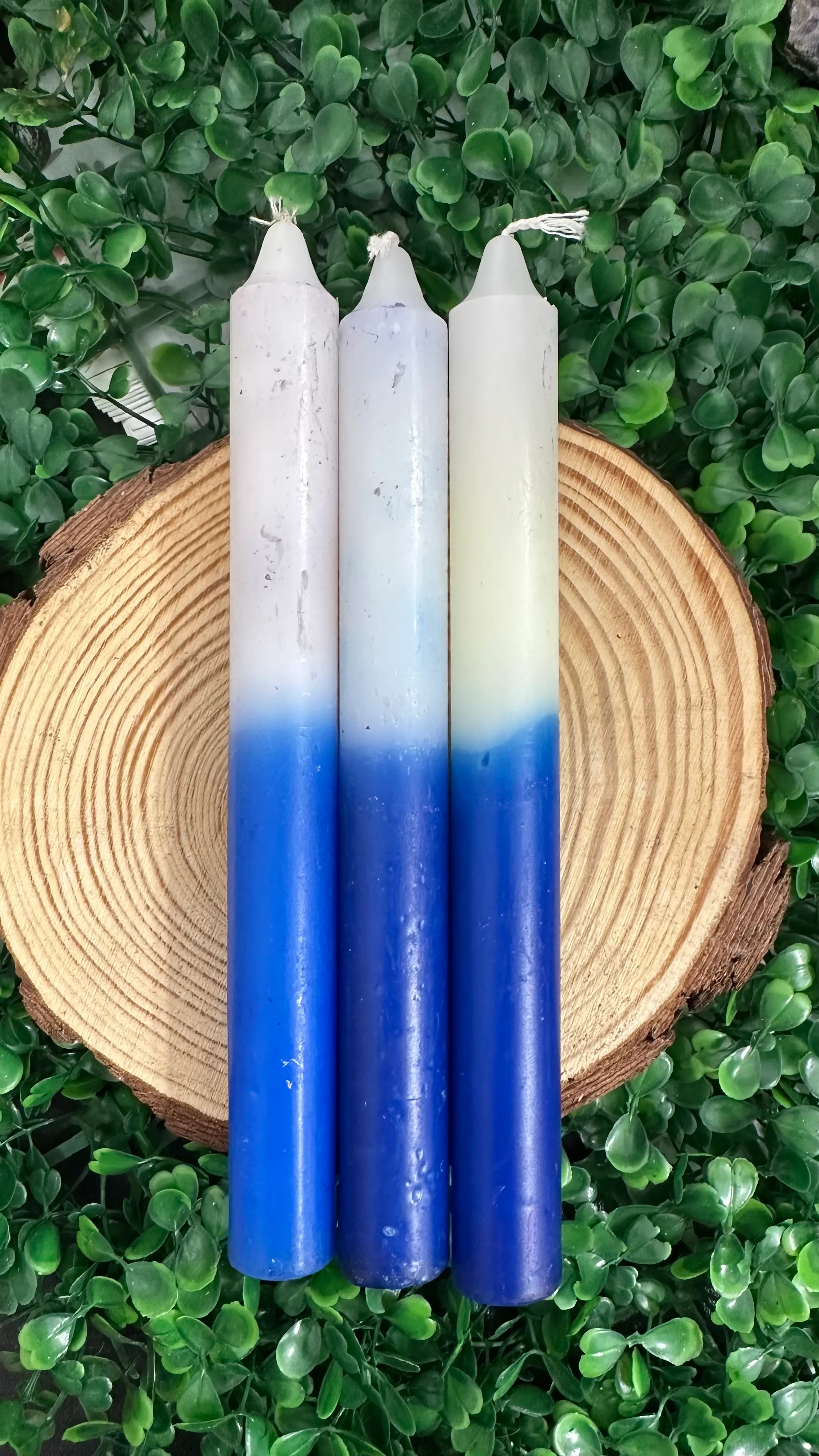 Producto Bella Bruja: Vela bujía blanca y azul