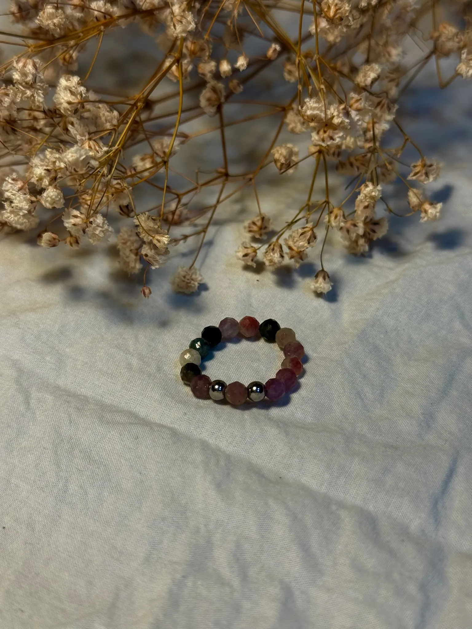 Producto Bella Bruja: Anillo Mineral Turmalina Colores