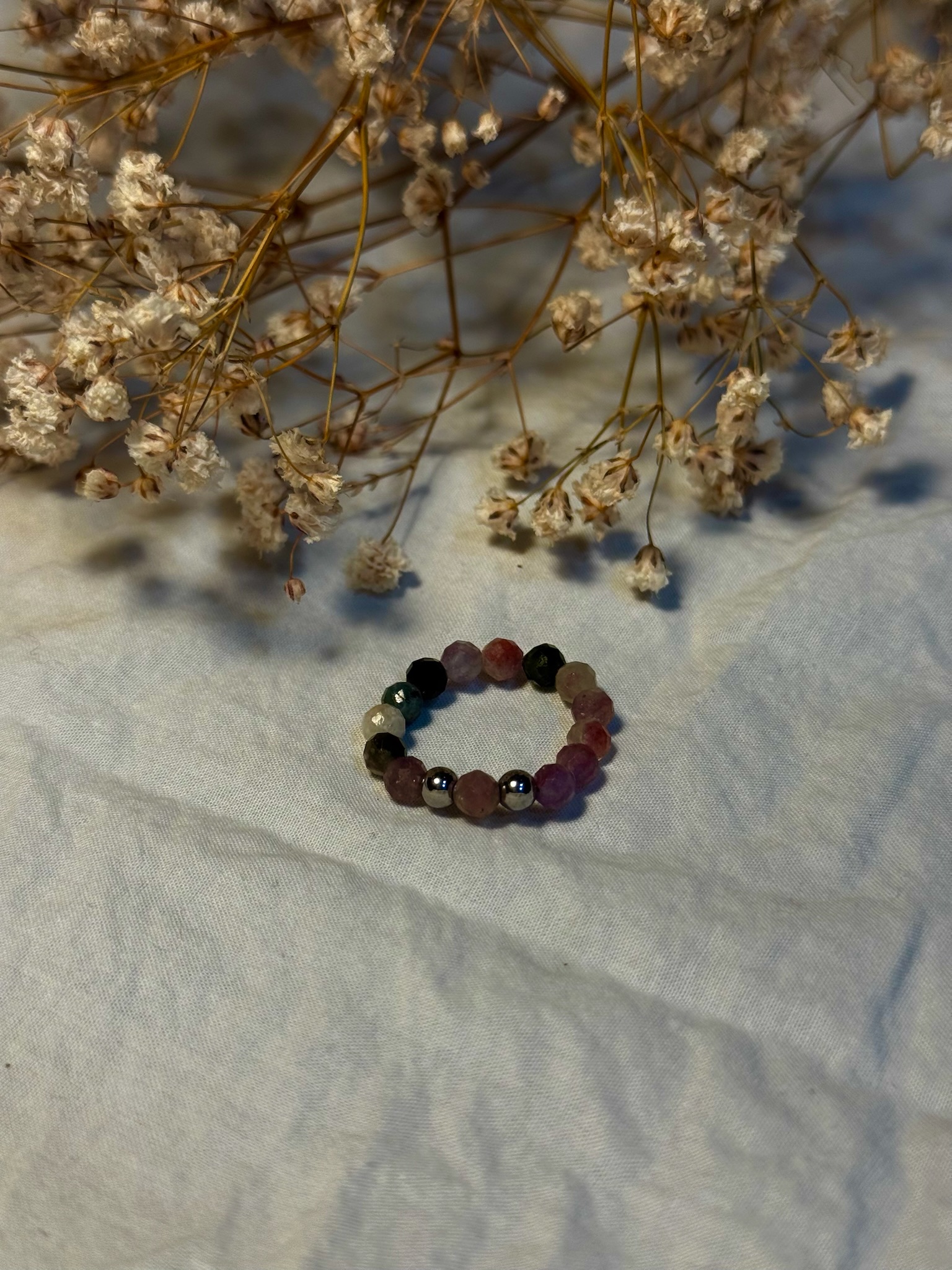 imagen de ANILLO MINERAL TURMALINA COLORES