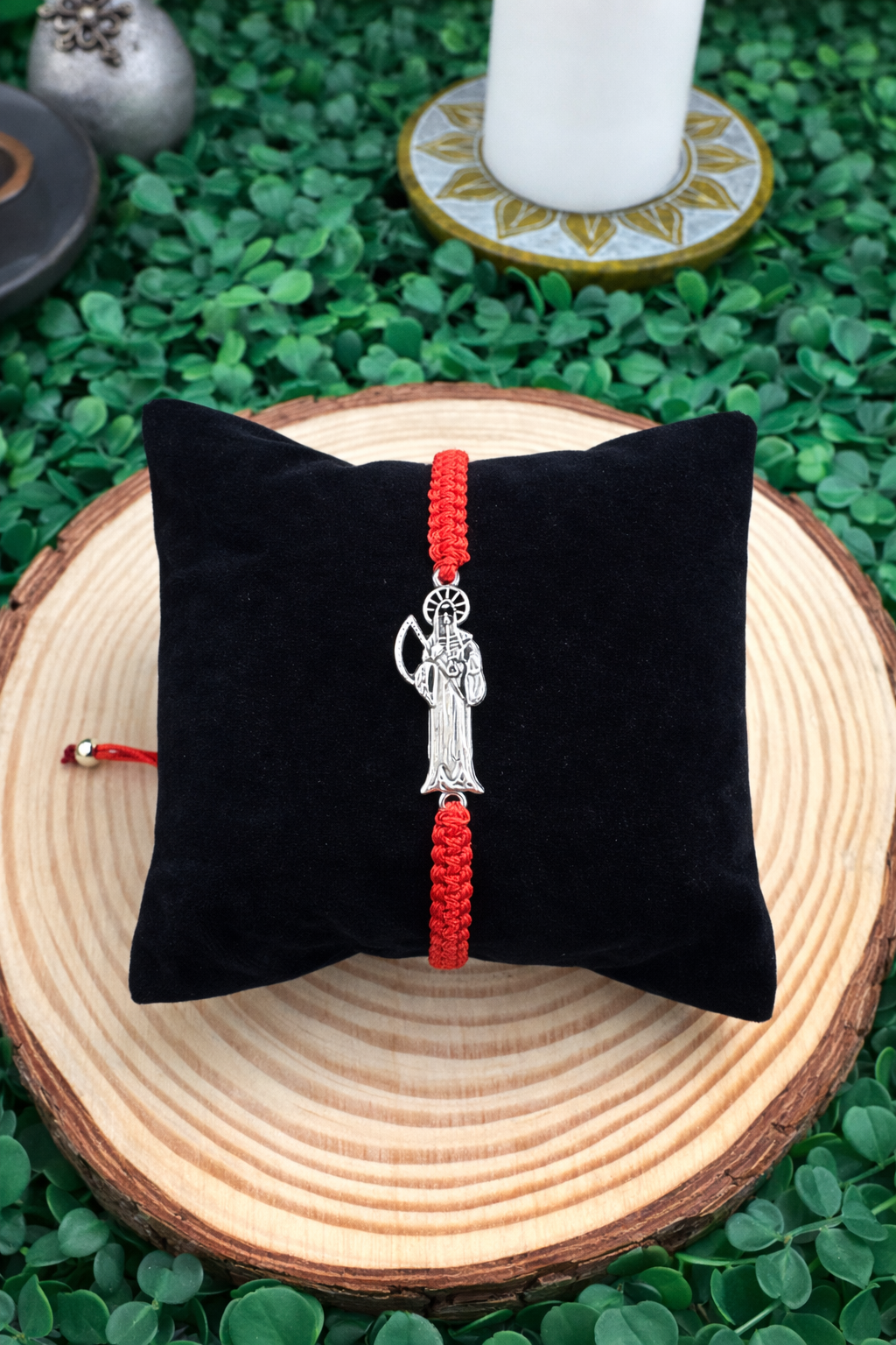 Pulsera Santa Muerte Hilo Rojo, Protección, Fuerza y Corte de Enemigos
