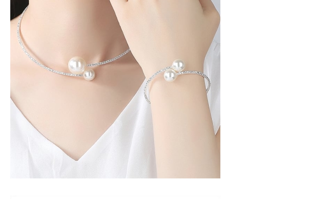 Simple simulated Pearl jewelry set