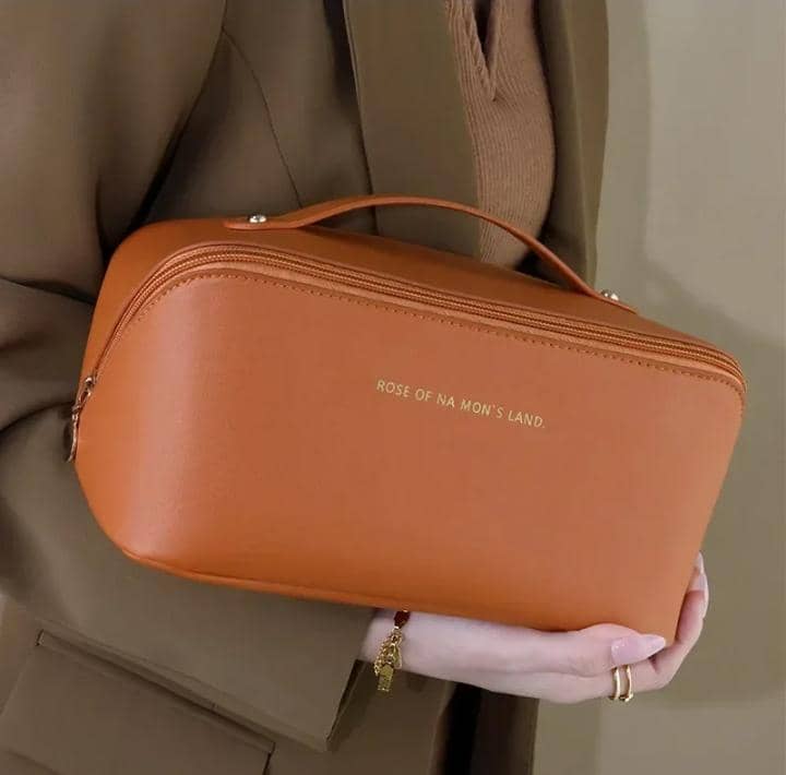Large Brown Travel Make Up Bag 