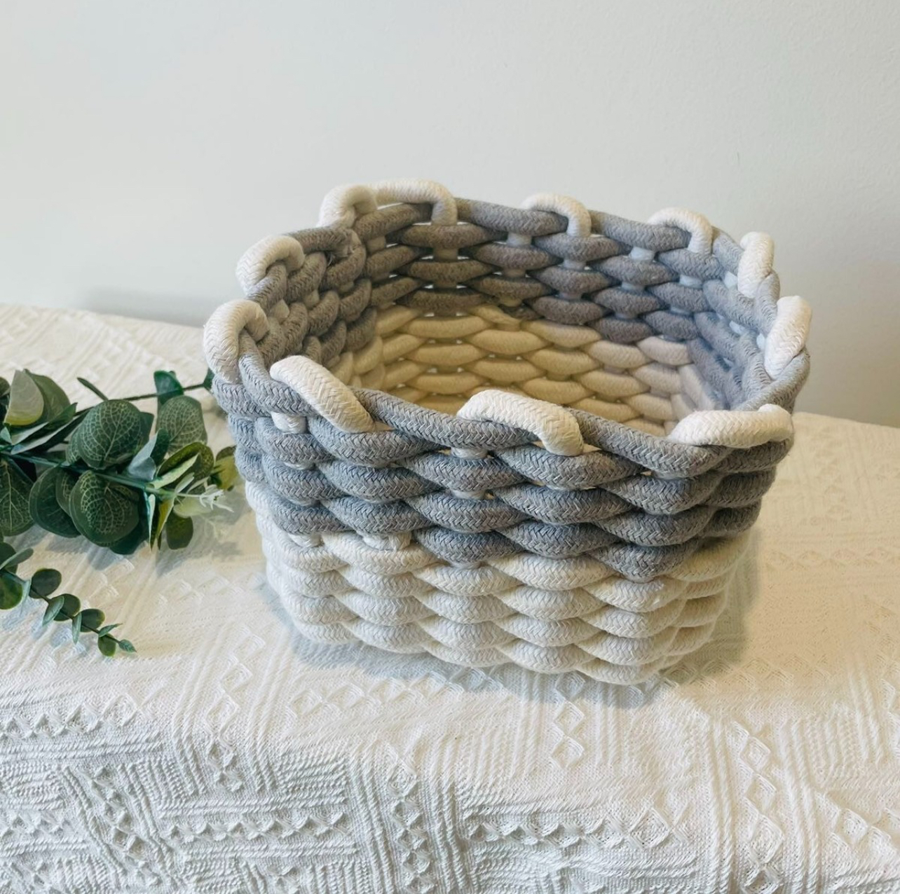 Handwoven Cotton Rope Storage Baskets