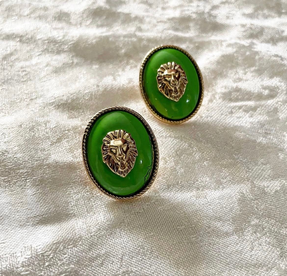 Lion head earrings
