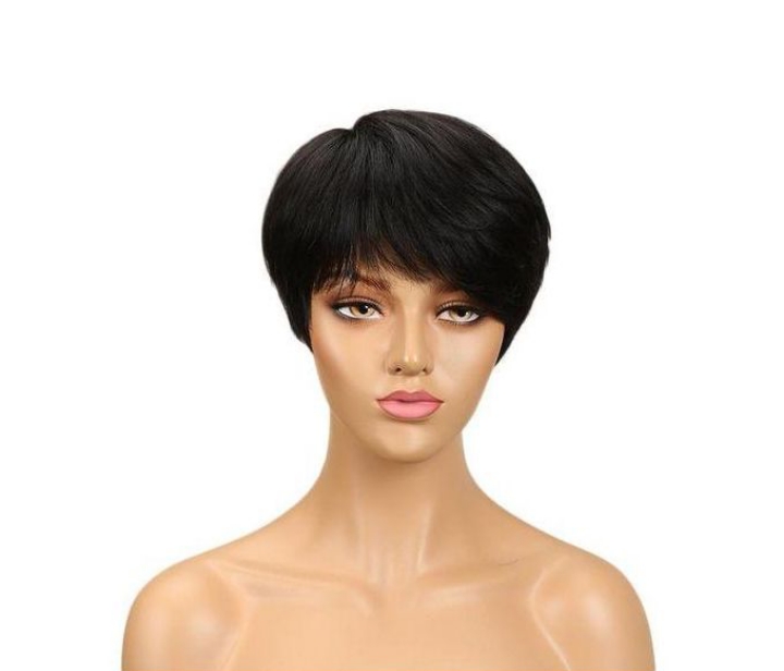 short pixie human hair wig