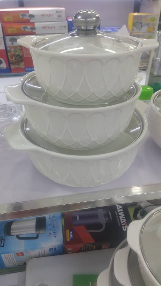 3 PCs ceramic serving dishes 