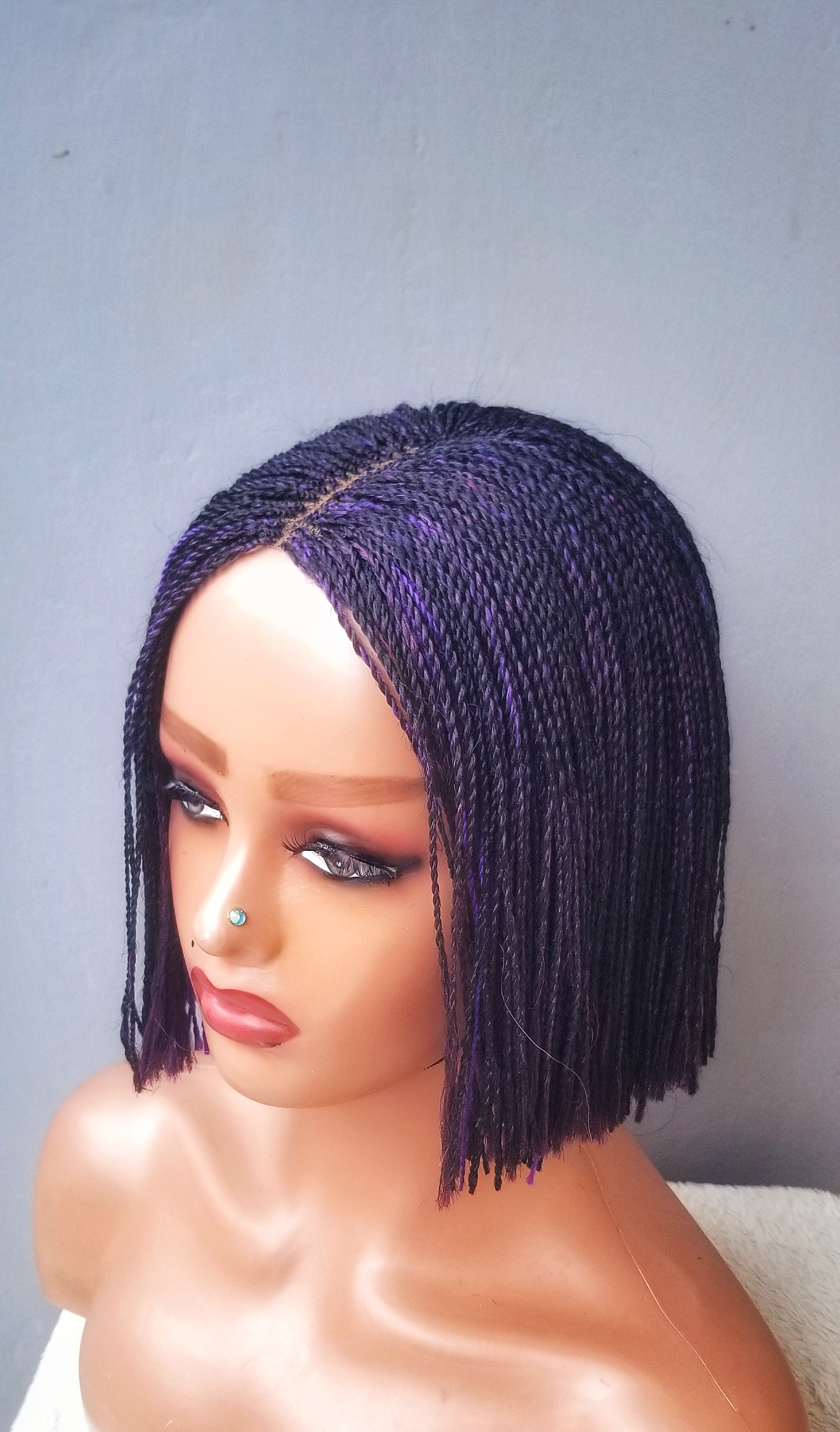 BLUNT CUT wig(purple and black)