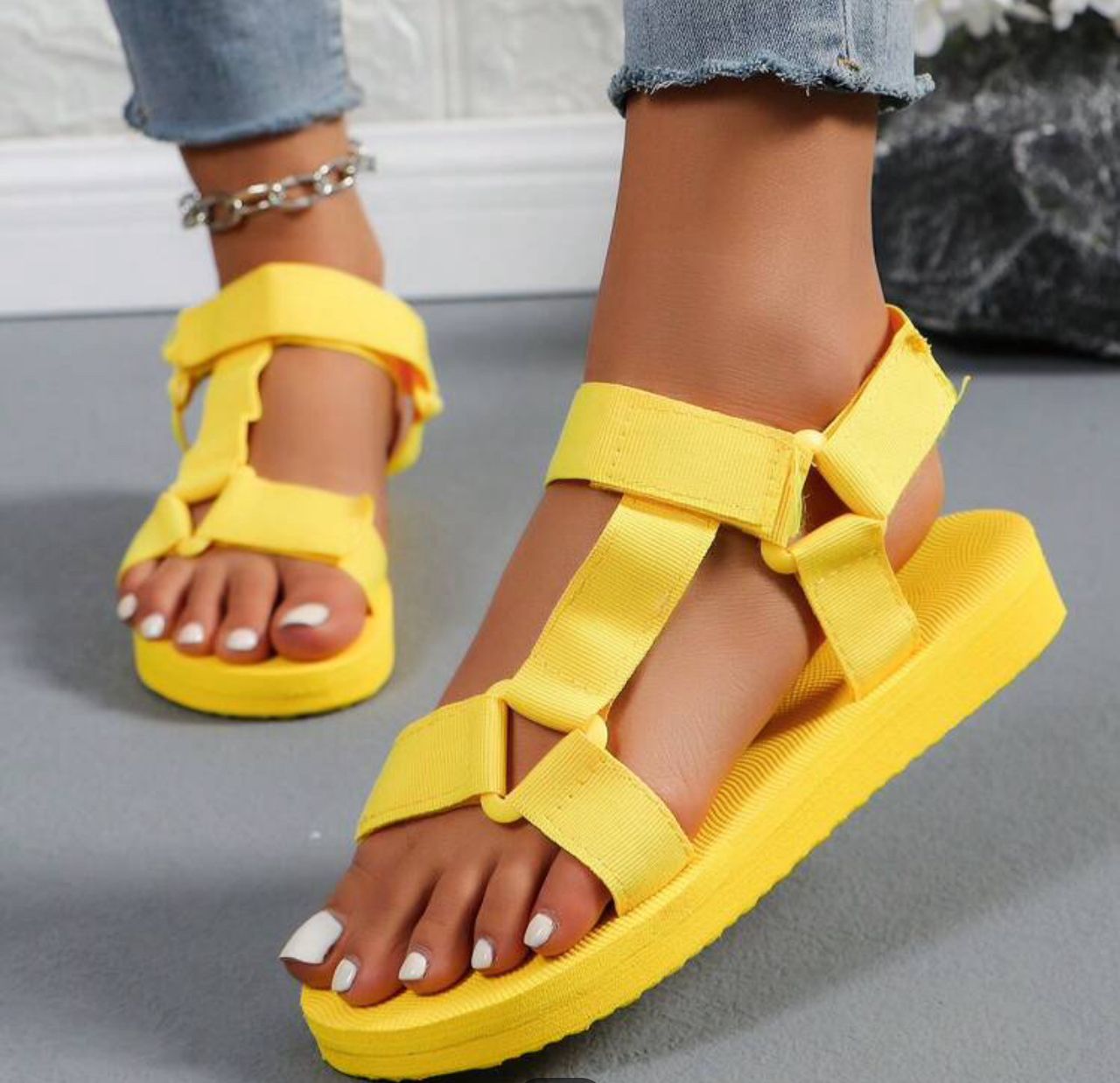 Yellow Open Toe summer Sandals 