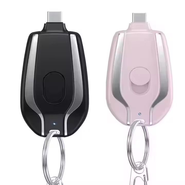 Mini Keychain Power Bank with a USB-C connector.