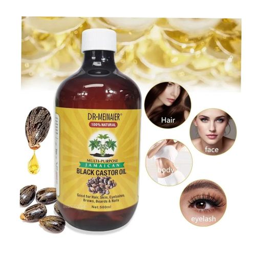 Dr-Meinaier' Jamaican Black Castor Oil. Natural, Multi-purpose Oil That Is Good For Hair, Skin, Eyelashes, Brows, Beards, And Nails.