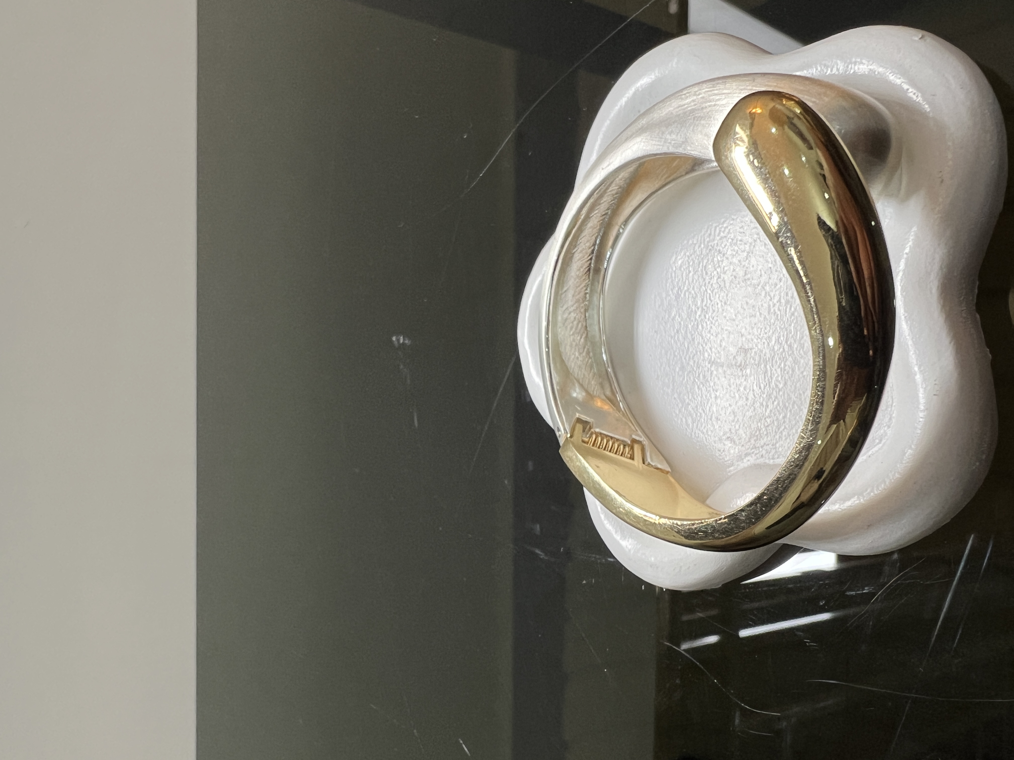 Silver and gold chunky bangle 