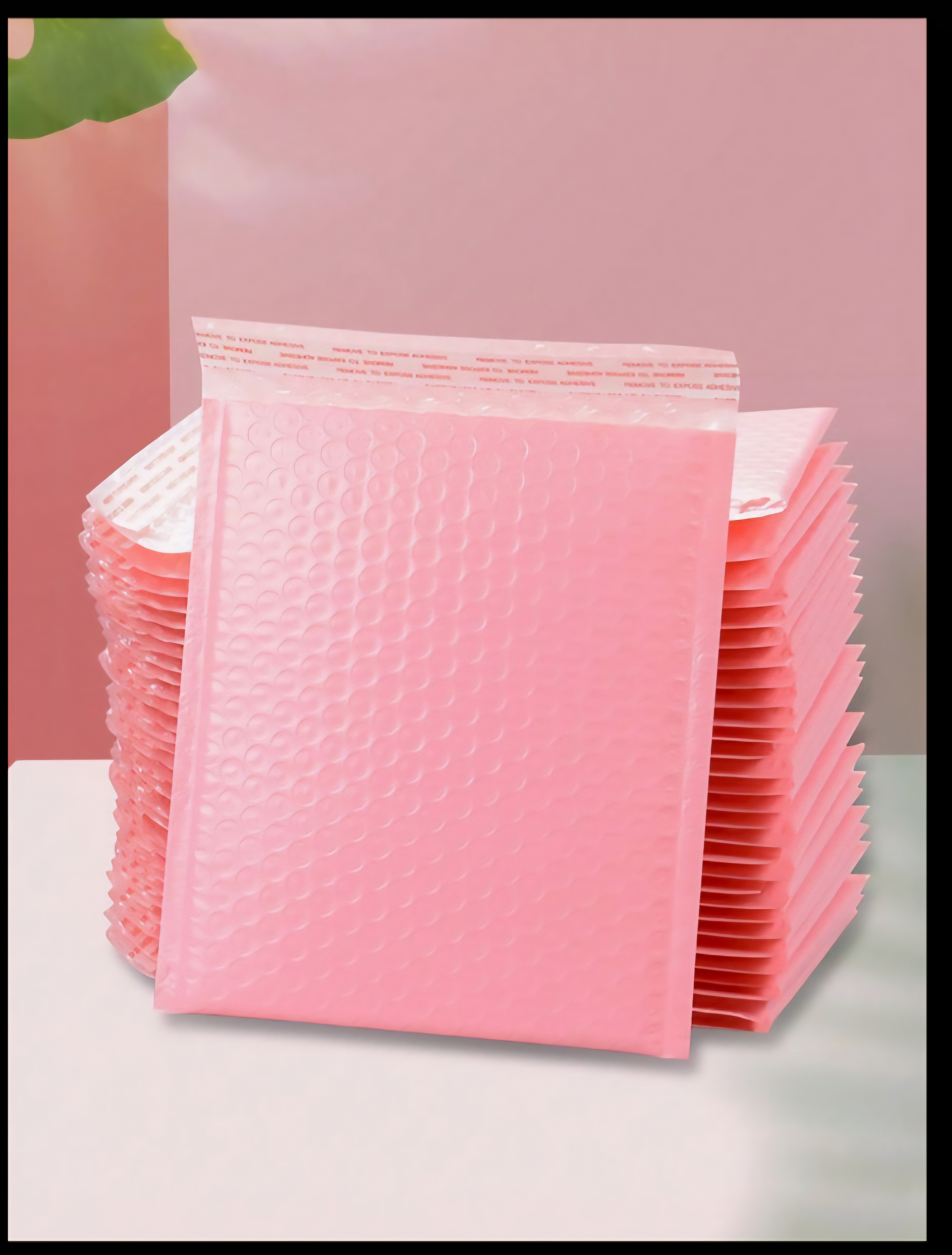 Waterproof Pink bubble mailers A5