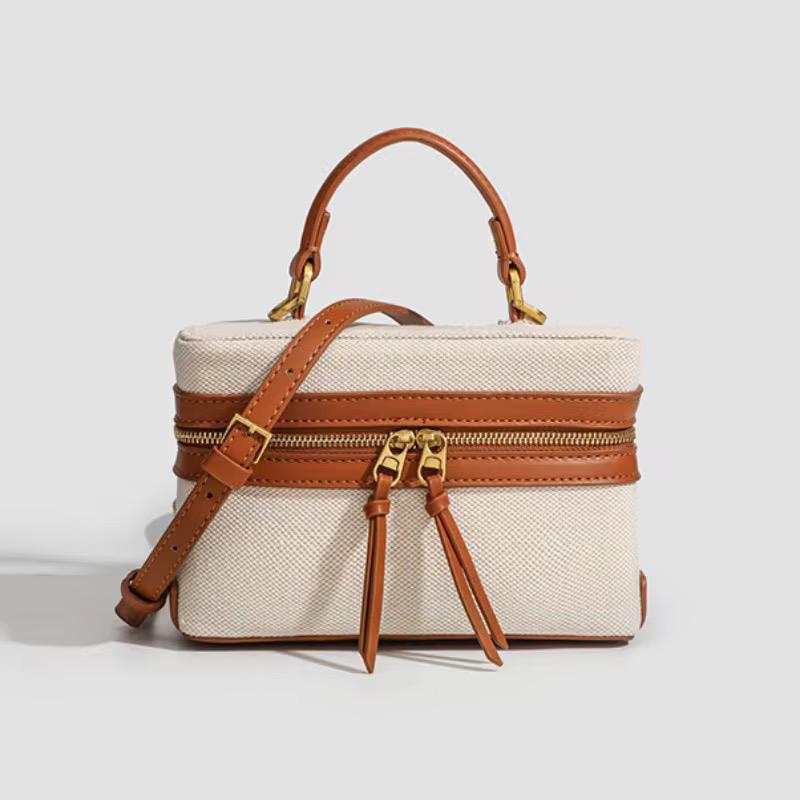 Dual Tone Zipped Cross Body Bag