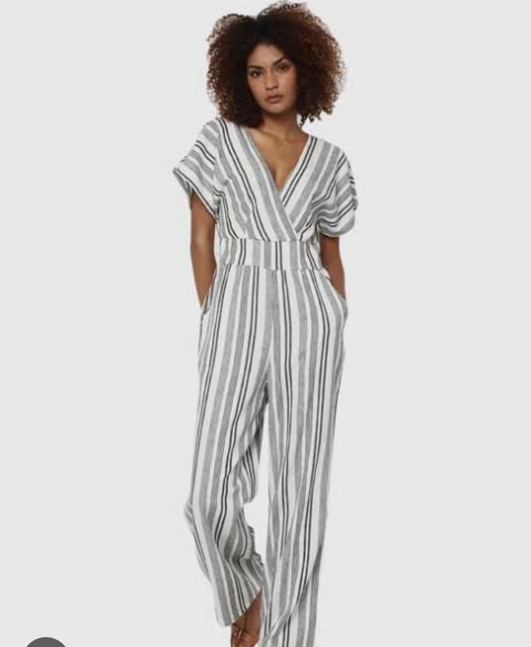 white and gray jumpsuit 
