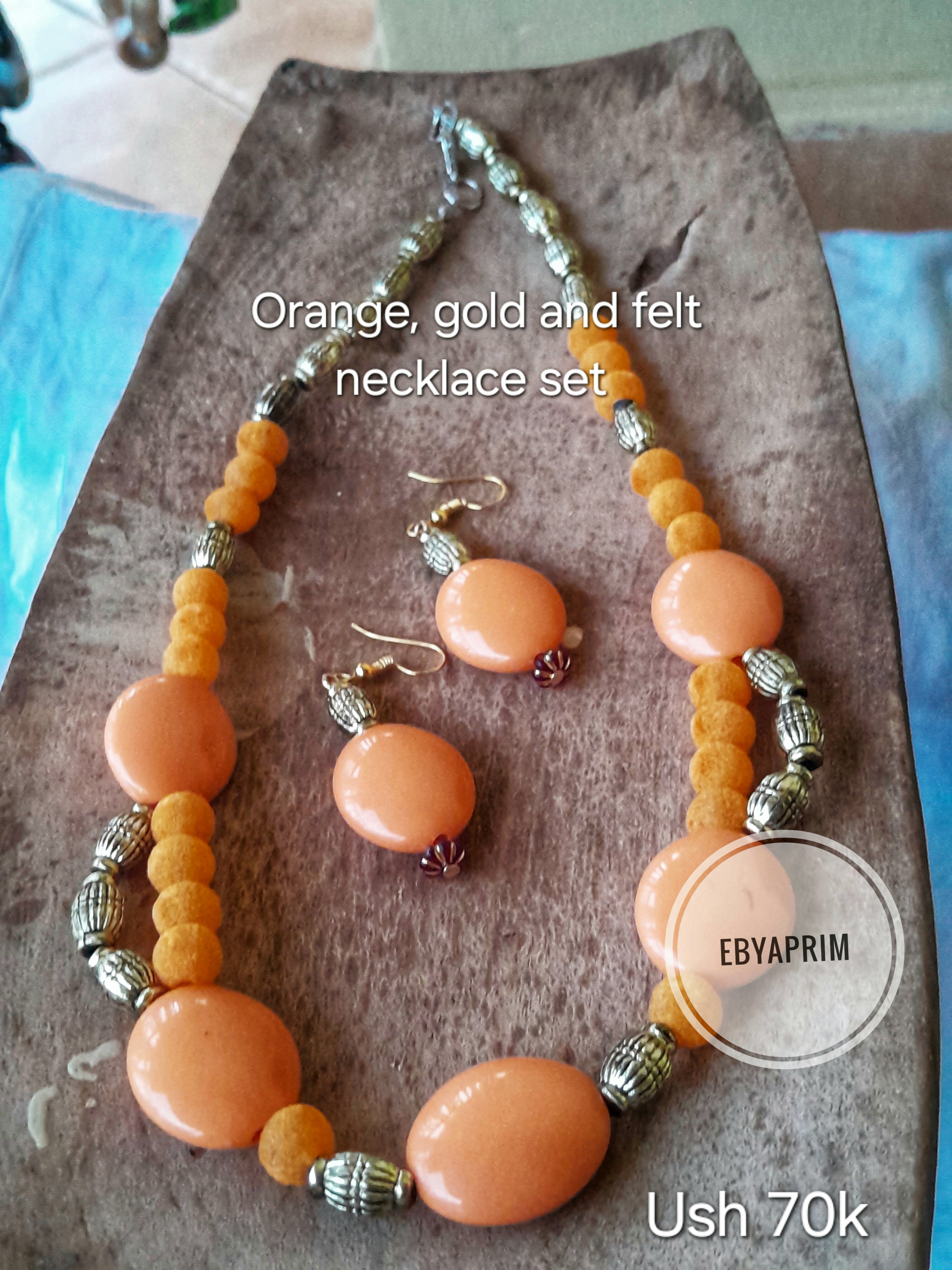 Orange and gold felt set