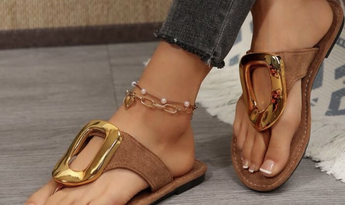 out door open flat shoes