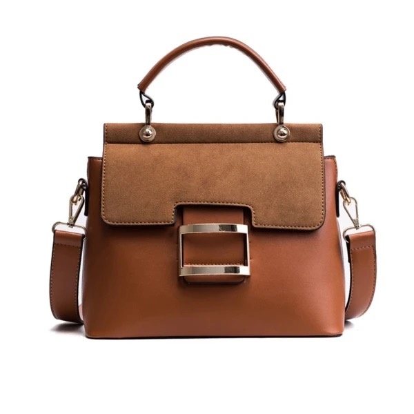   New Buckle Matte Leather Handbag