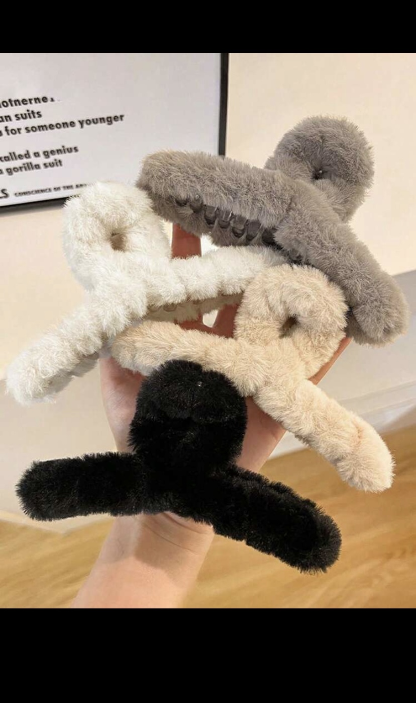 hairy hair claw clips
