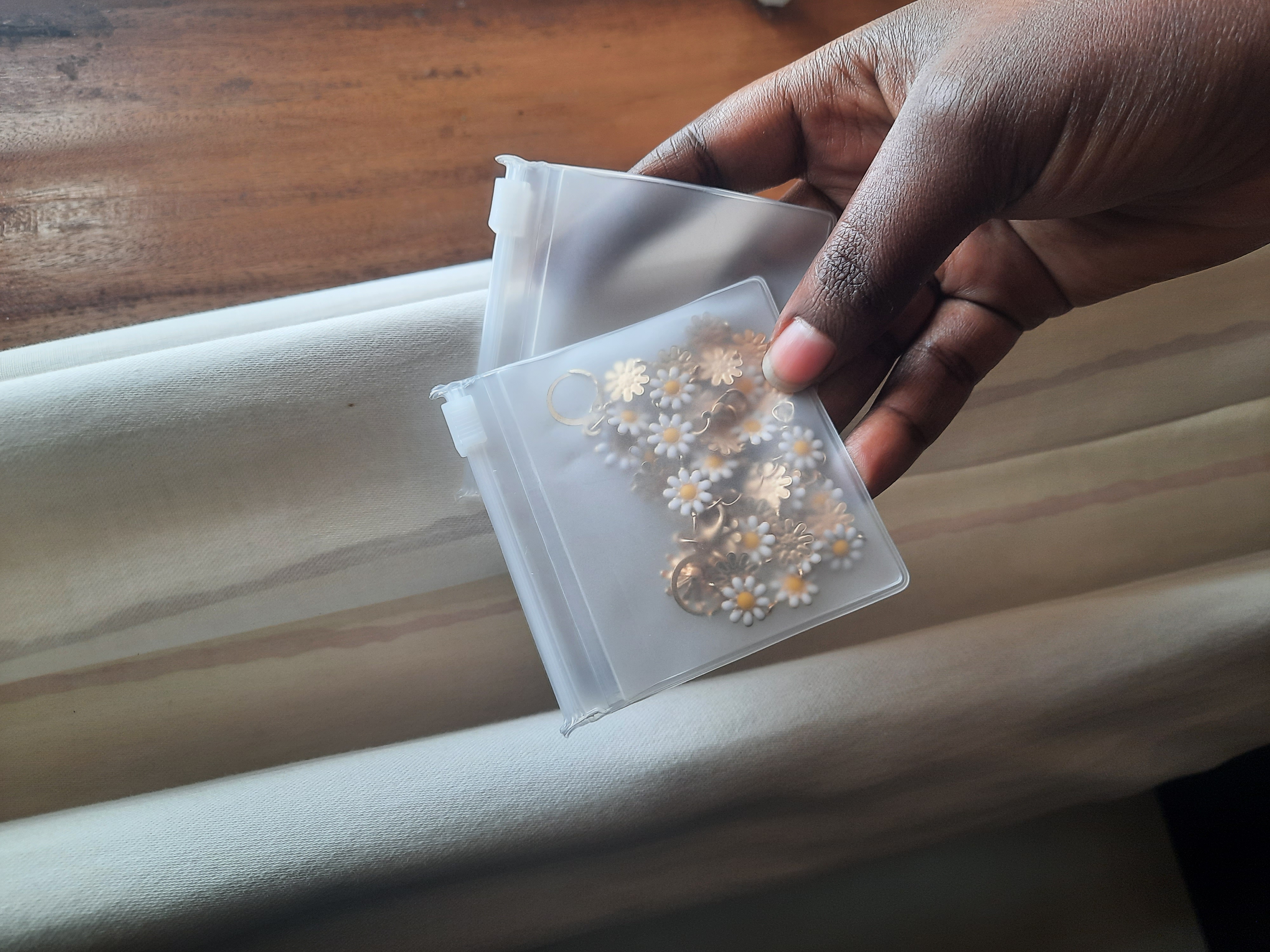 Frosted ziplock jewellery pouches packaging 20,000/= for 25 pieces