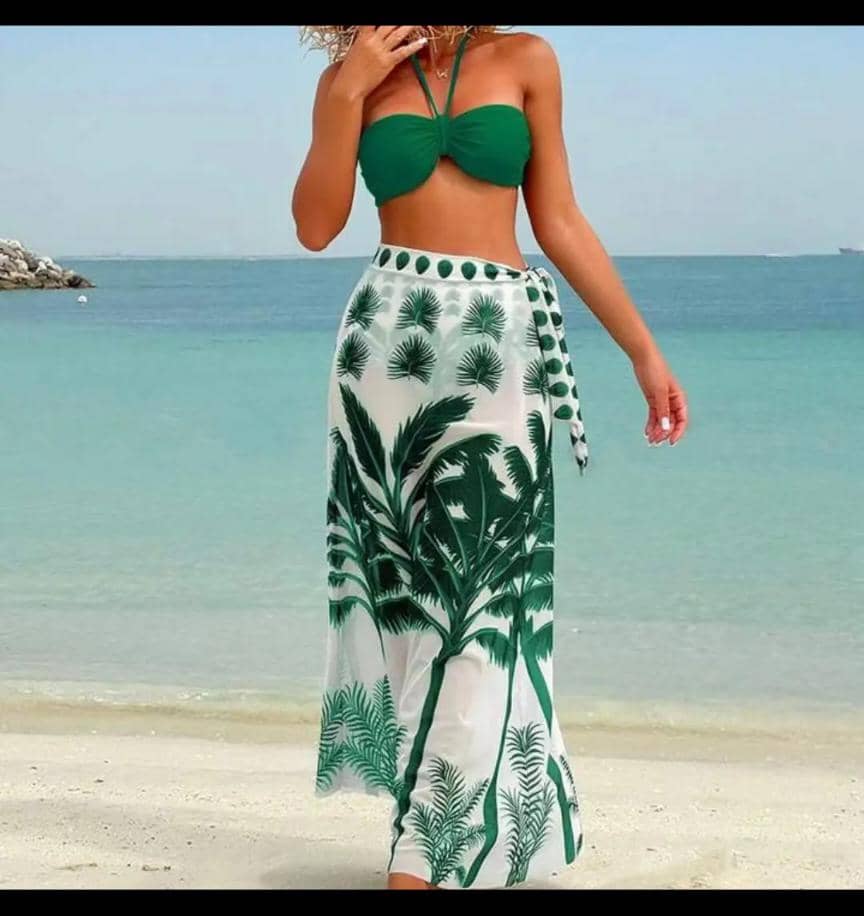 jungle glow bikini and cover up