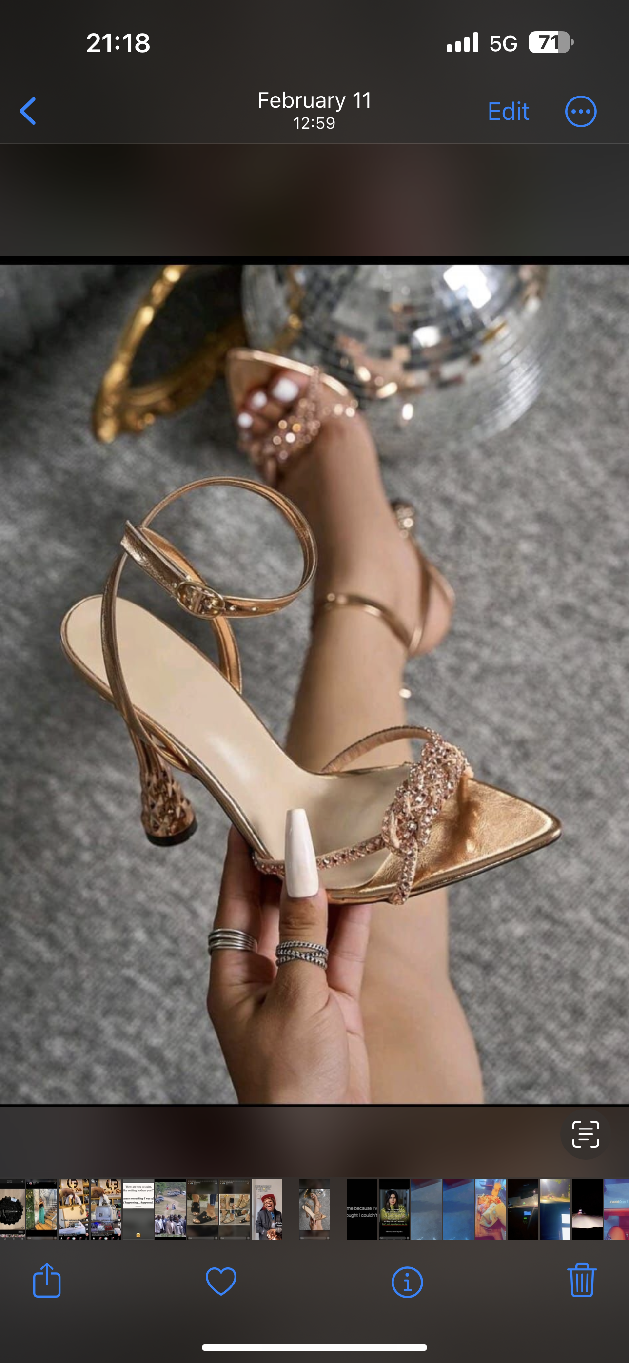 Gold High Heeled Sandals