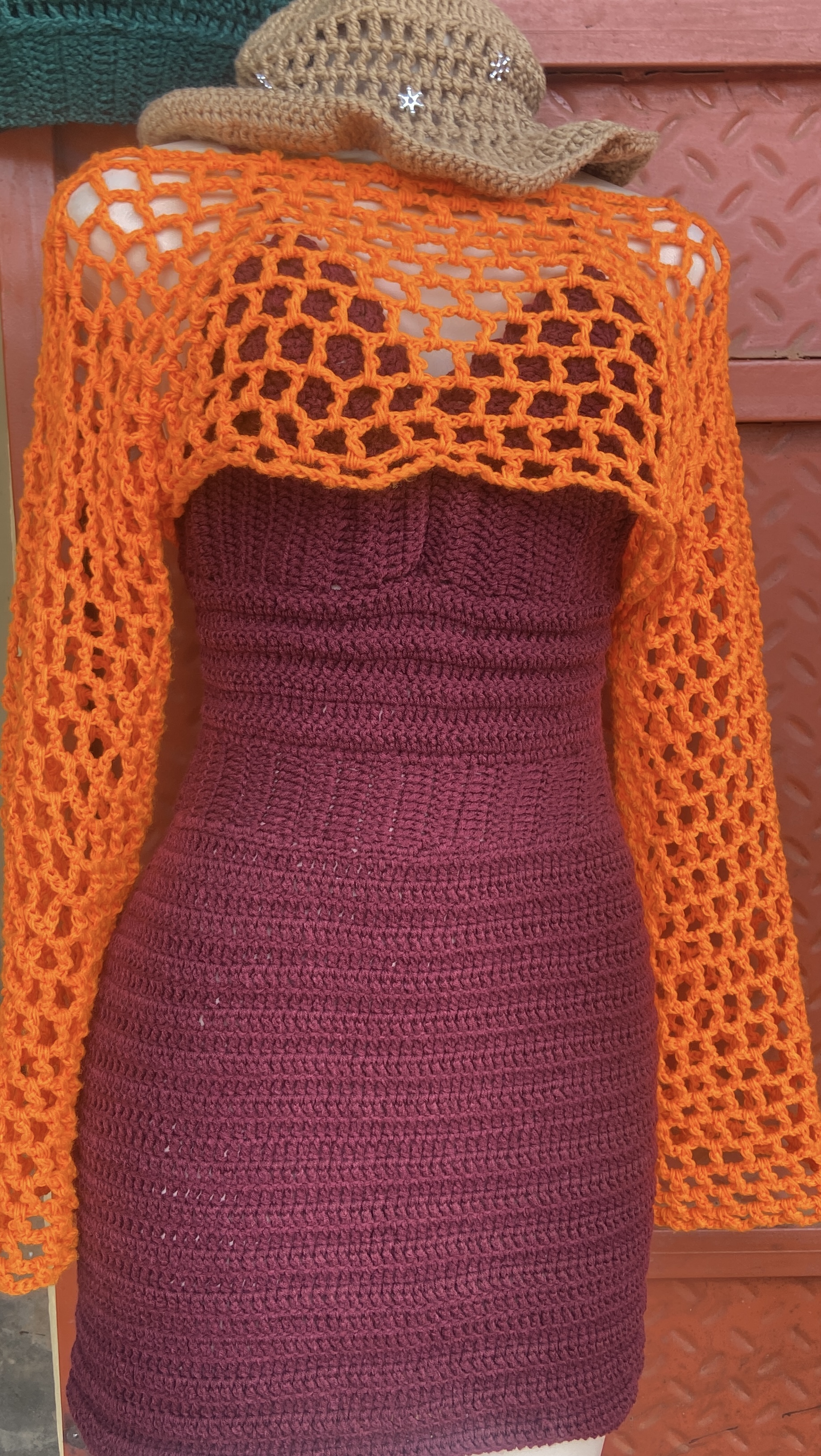 crochet dress and shrug