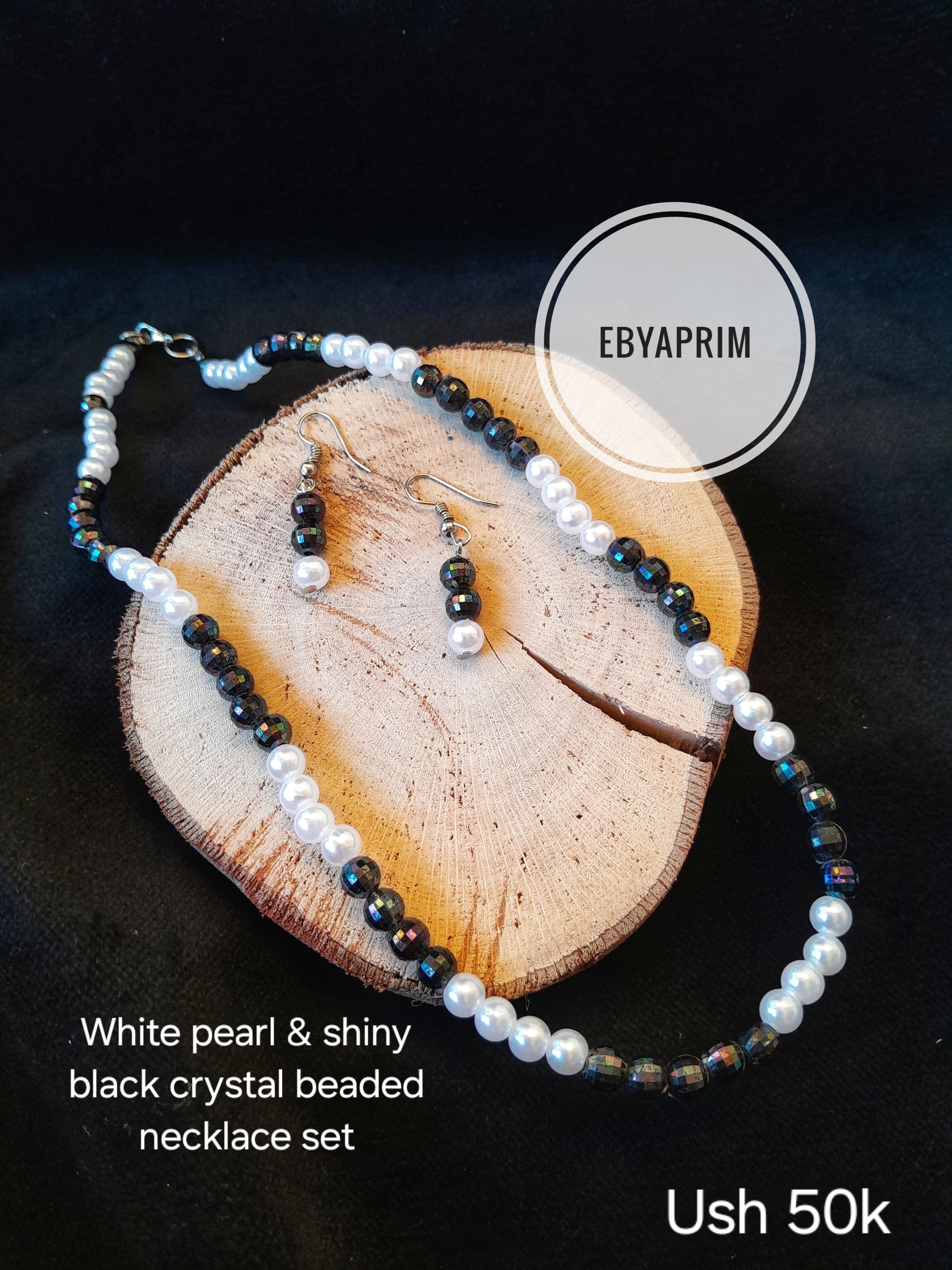 White black and white pearl bead set 