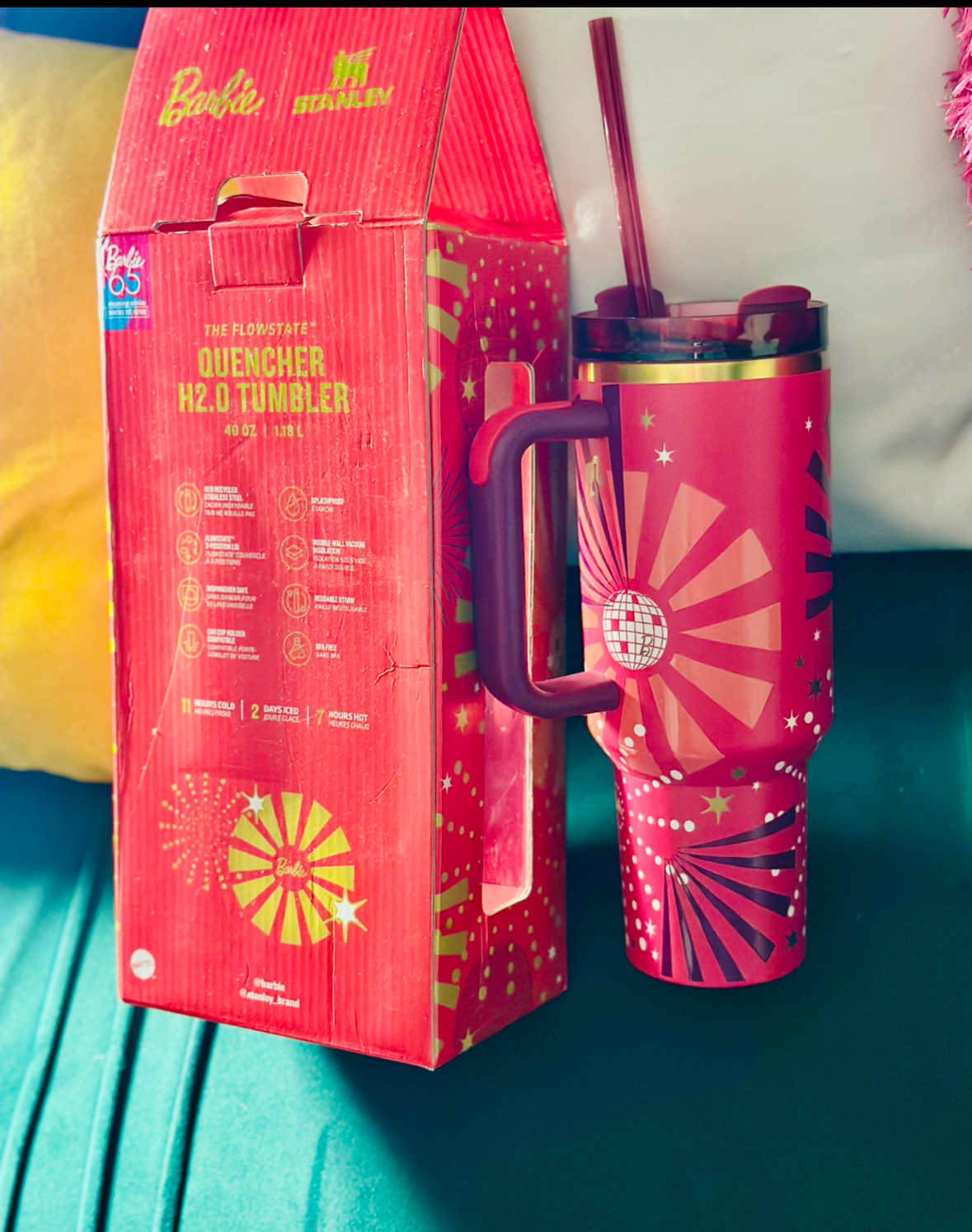 Barbie Stanley Quencher H2.0  Tumbler travel mug
