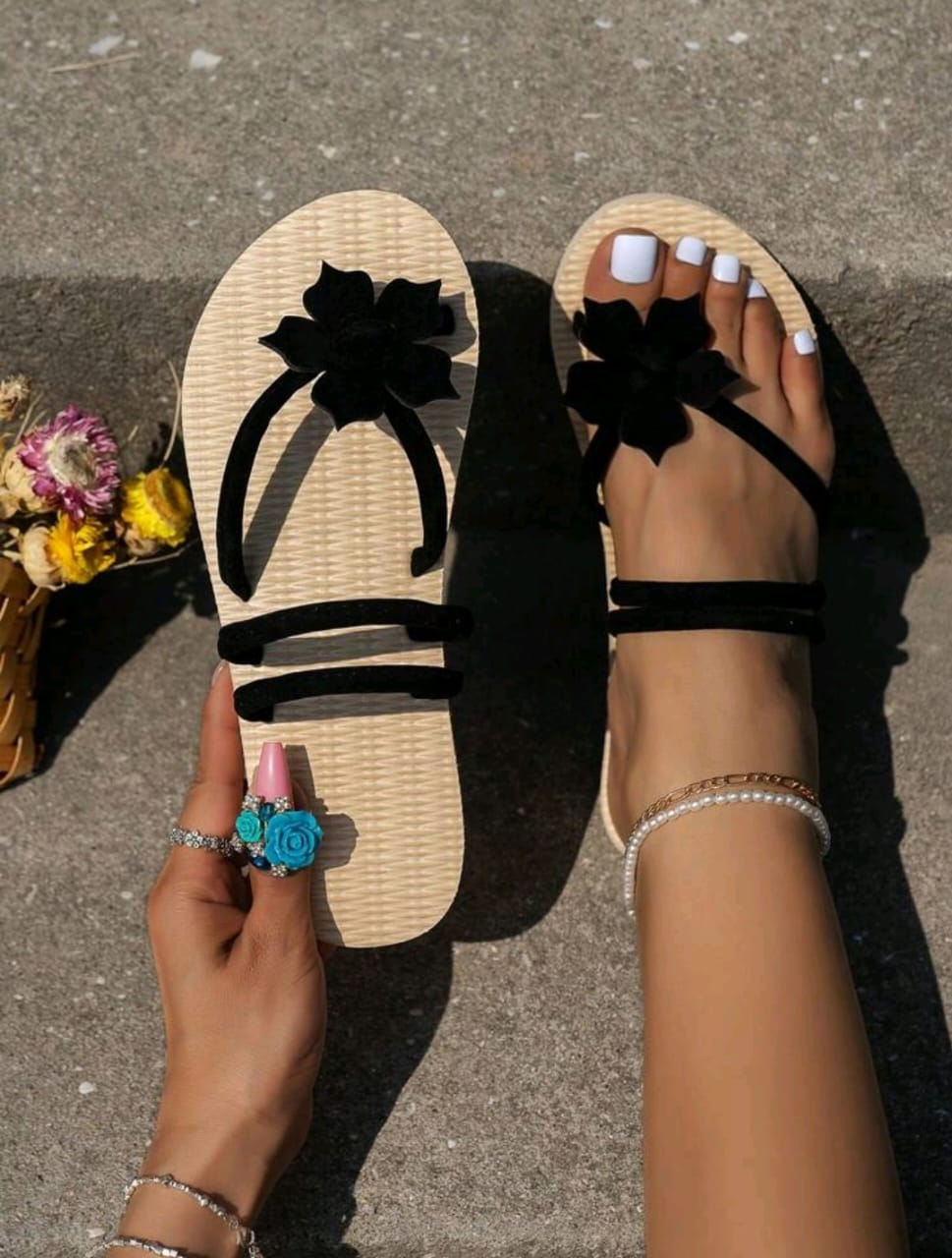 Women Summer Flip flops slippers Black
