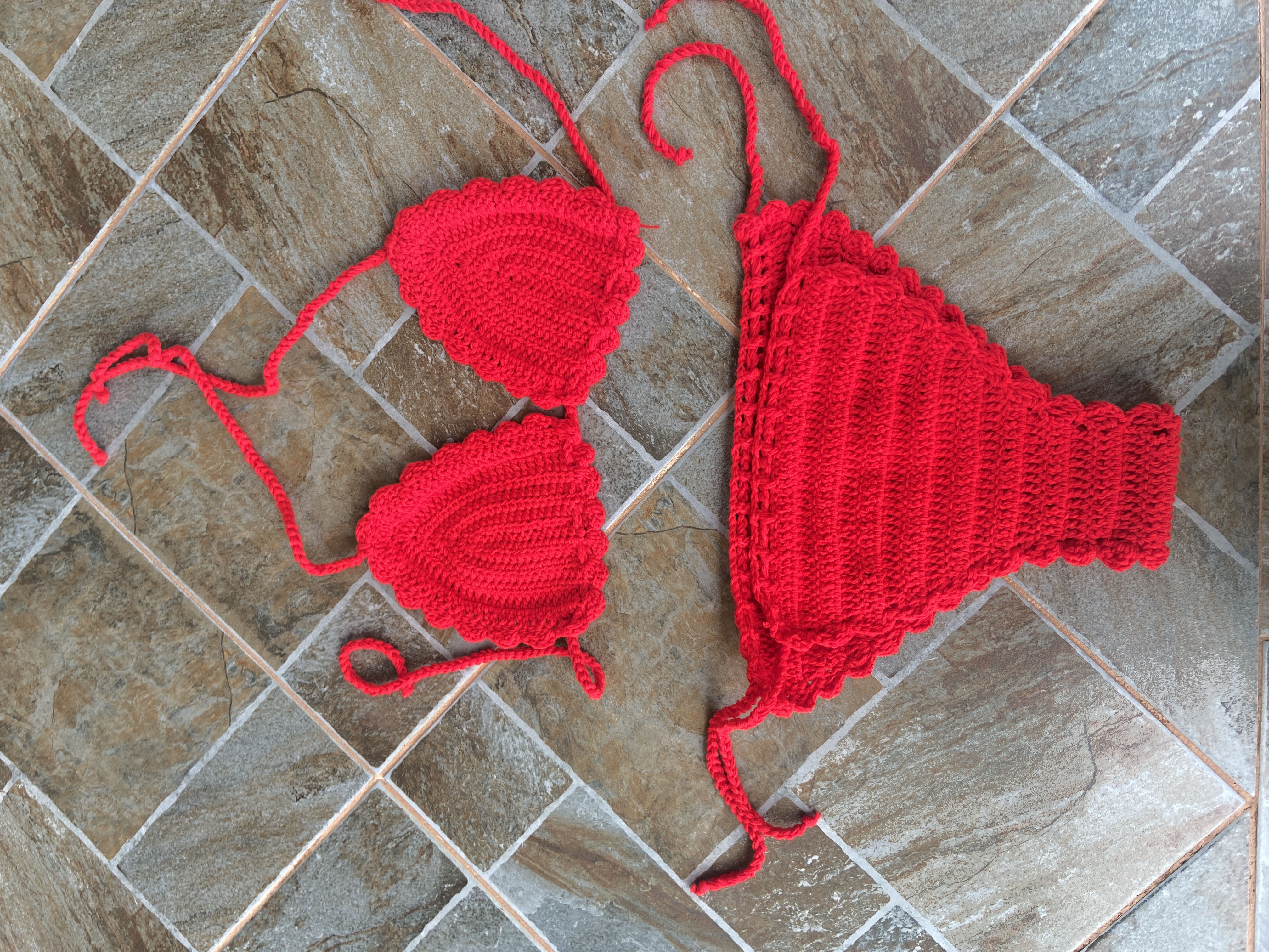  Crochet Halter Bikini Women 2 Piece Swimsuit