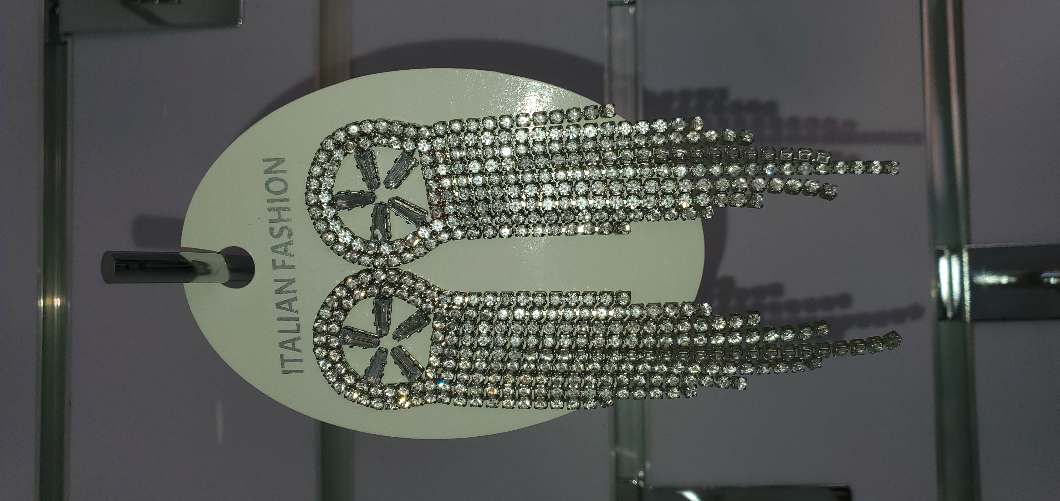 Rhinestone Drop Tassel Stainless eaarings