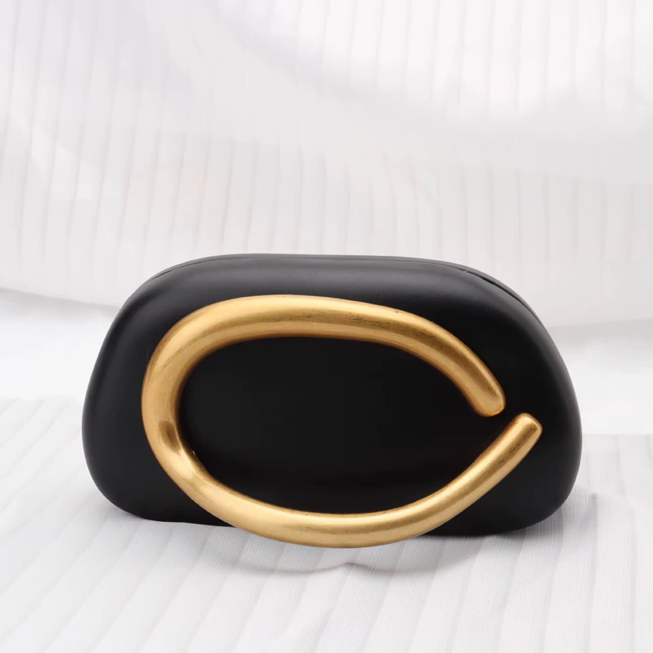 Faux Leather clutch with Metal